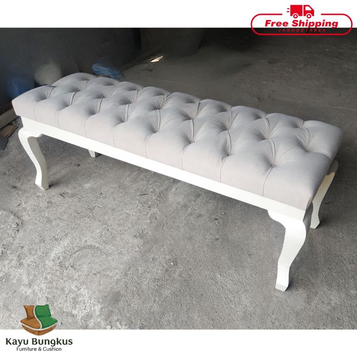 Bench Kayu Bungkus Jok Paten Smoke Lengkung Duco
