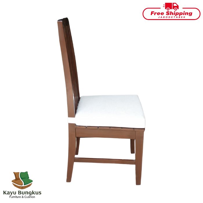Kursi Makan Kayu Jari-Jari Rata Melamin