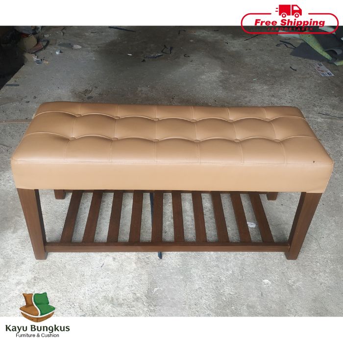 Bench Kayu Bungkus Model Jari-Jari Palang