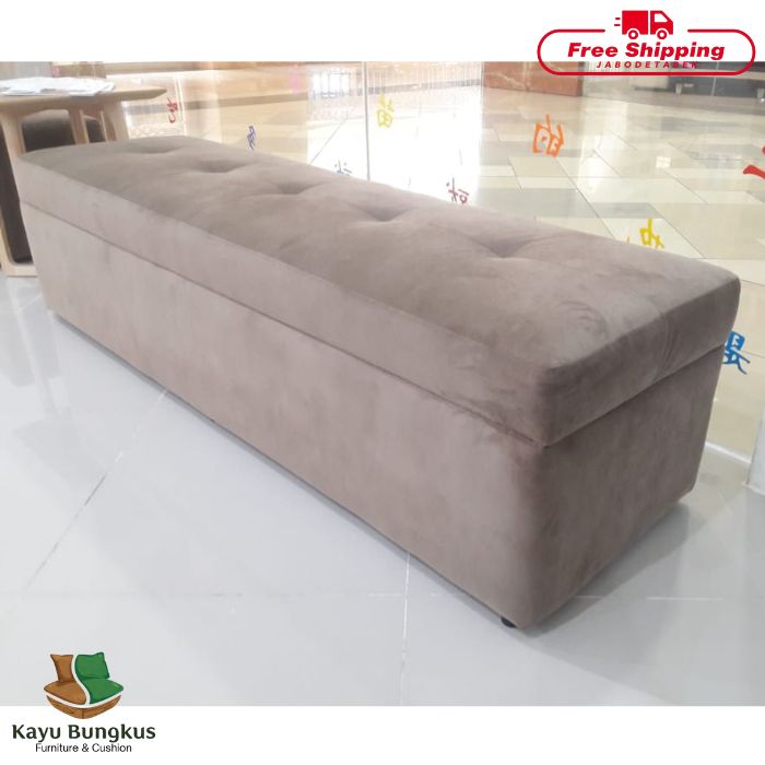 Sofa Bench Bungkus Storage Model Dudukan Kancing Satu Baris