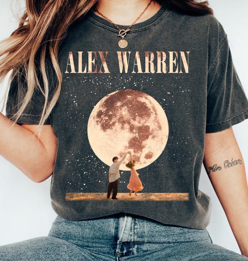 Alex Warren Moon Dance T-Shirt, Alex Warren Tour 2025 Vintage unisex tee, Alex Warren Graphic Shirt Fan Gift, Alex Warren Music Fan Shirt