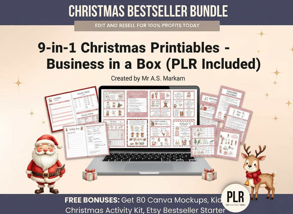 9-in-1 Christmas Printables - Business in a Box (PLR Included)
