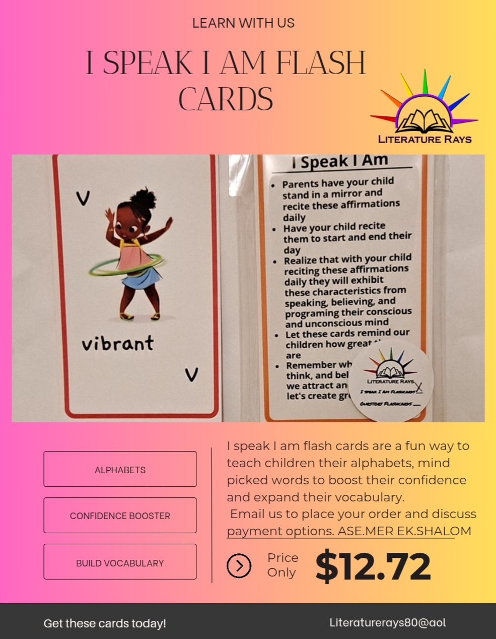 I Speak I Am Flash Cards