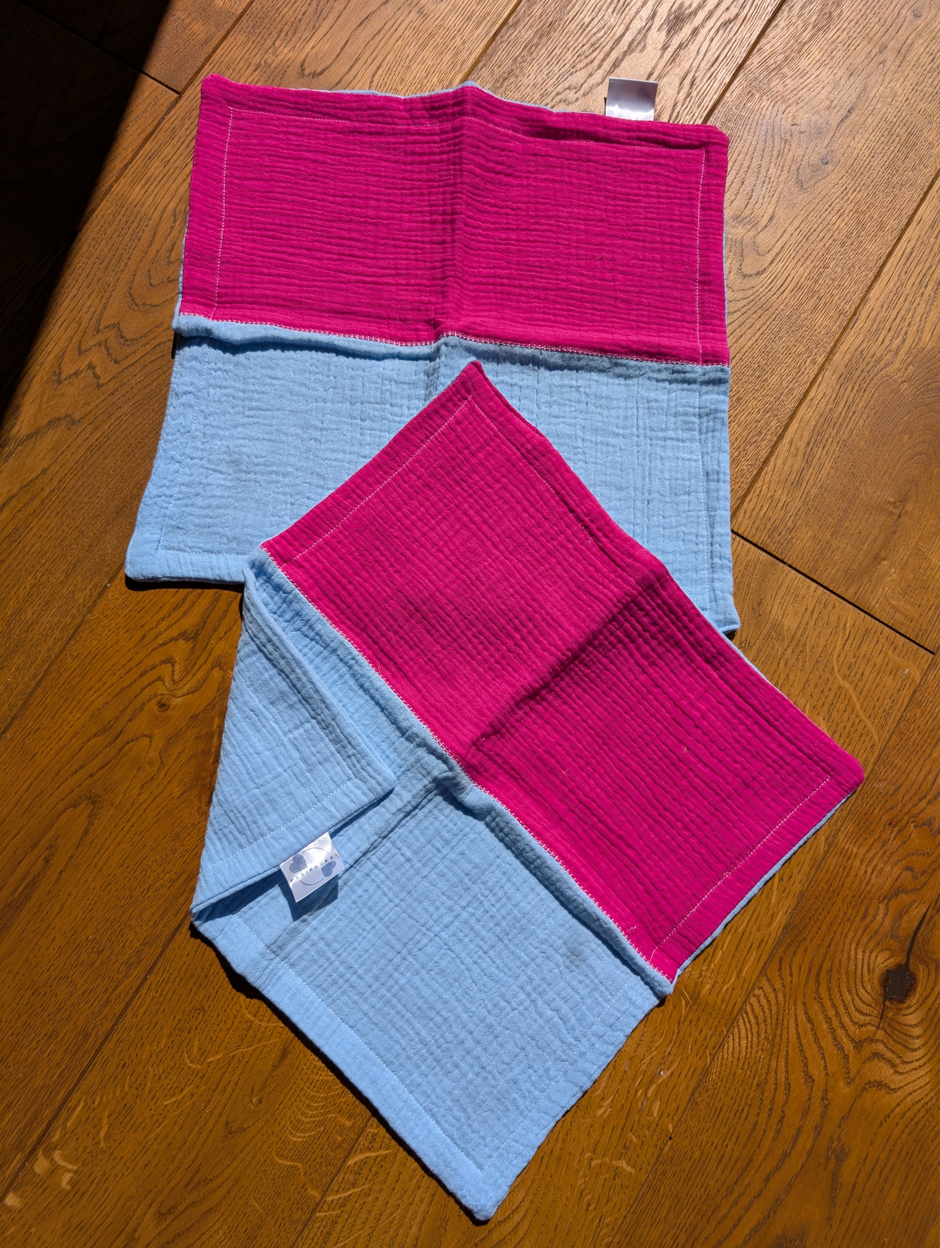 Du dvigubi merliukai - Rožinė - melsva