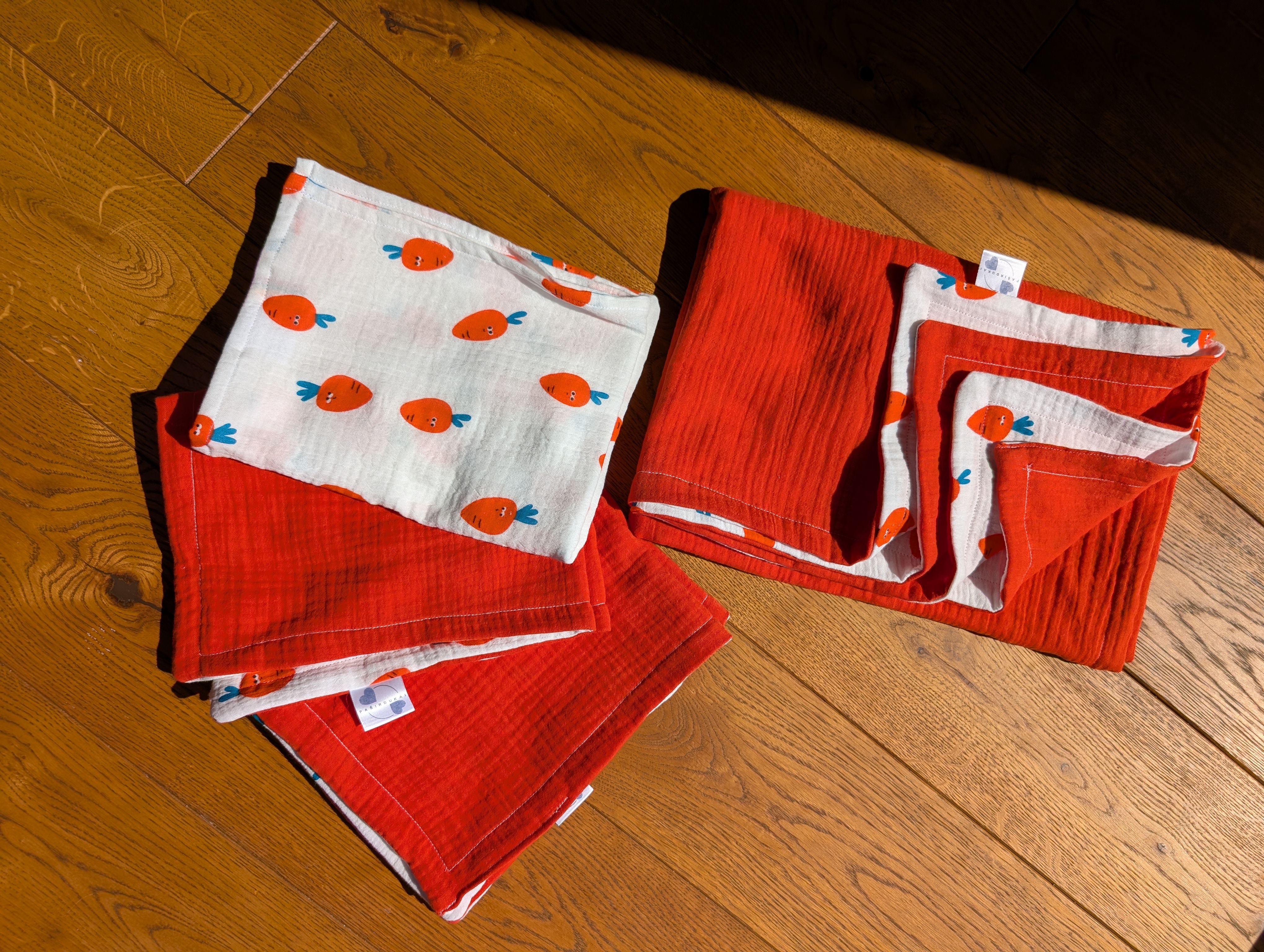 Muslino pleduko rinkinys Oranžinė morka