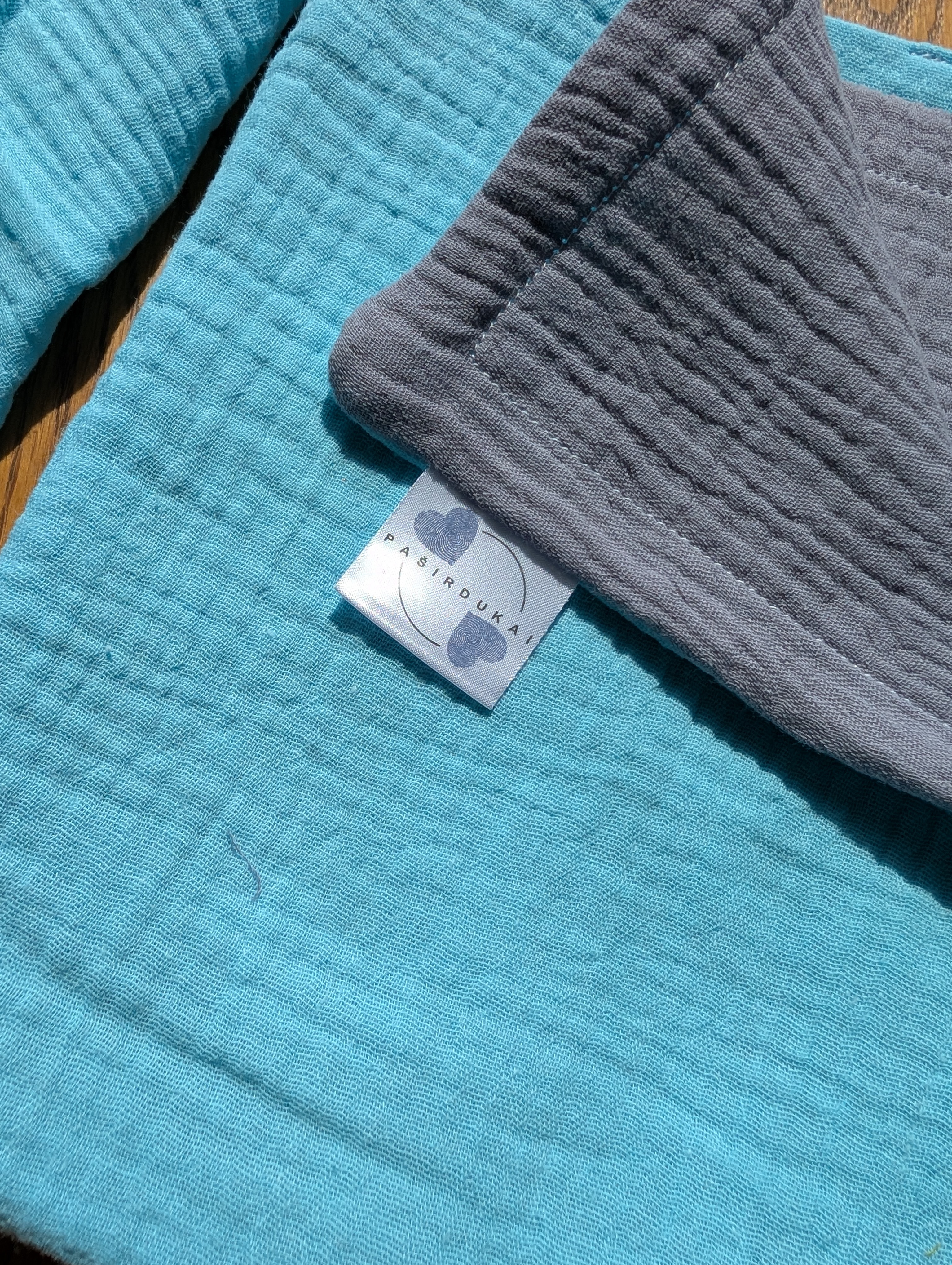 Muslino rinkinys Žydras - Pilkas antracito