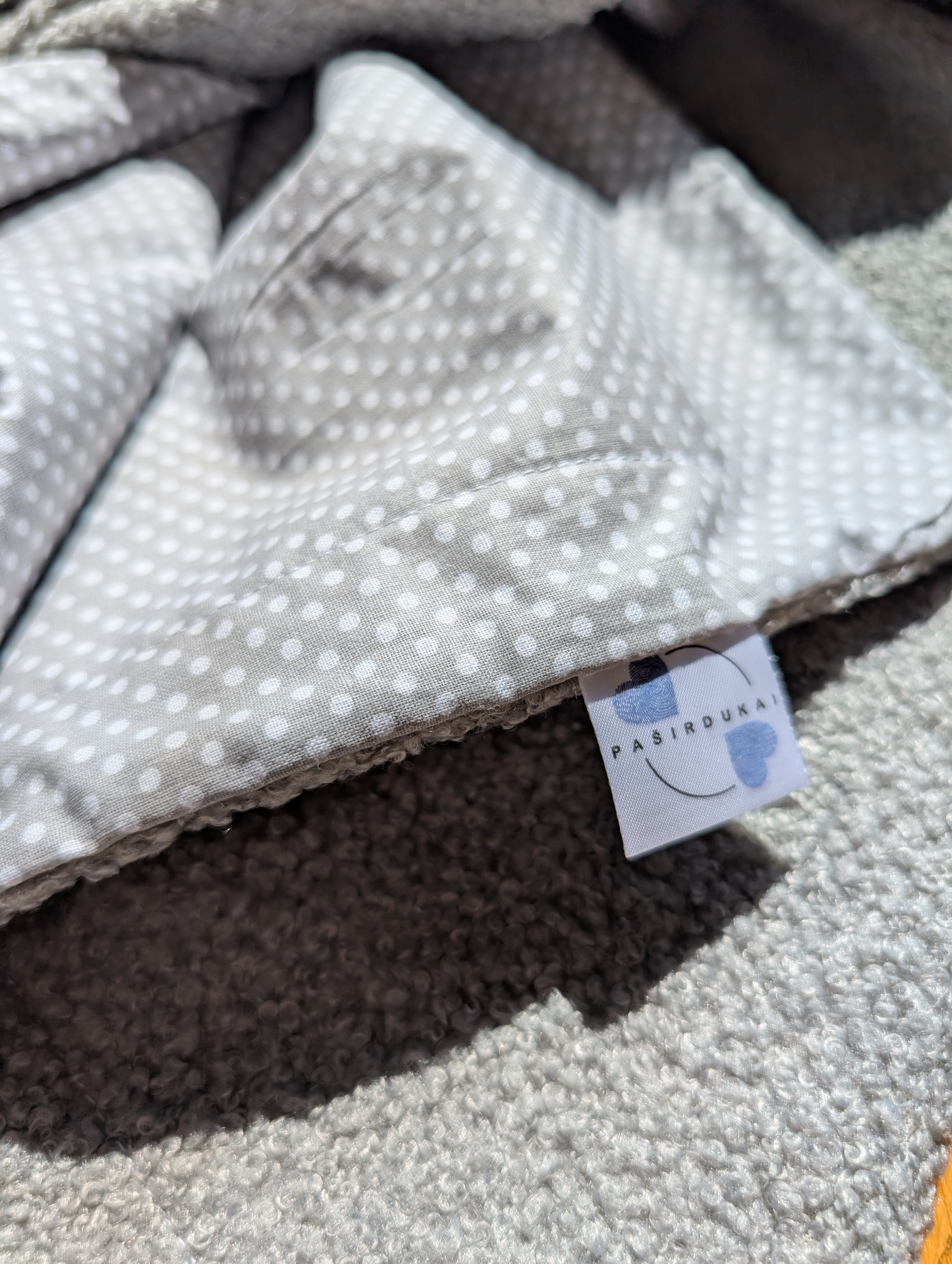 Didelis Teddy pledukas pilkas su taškiukais