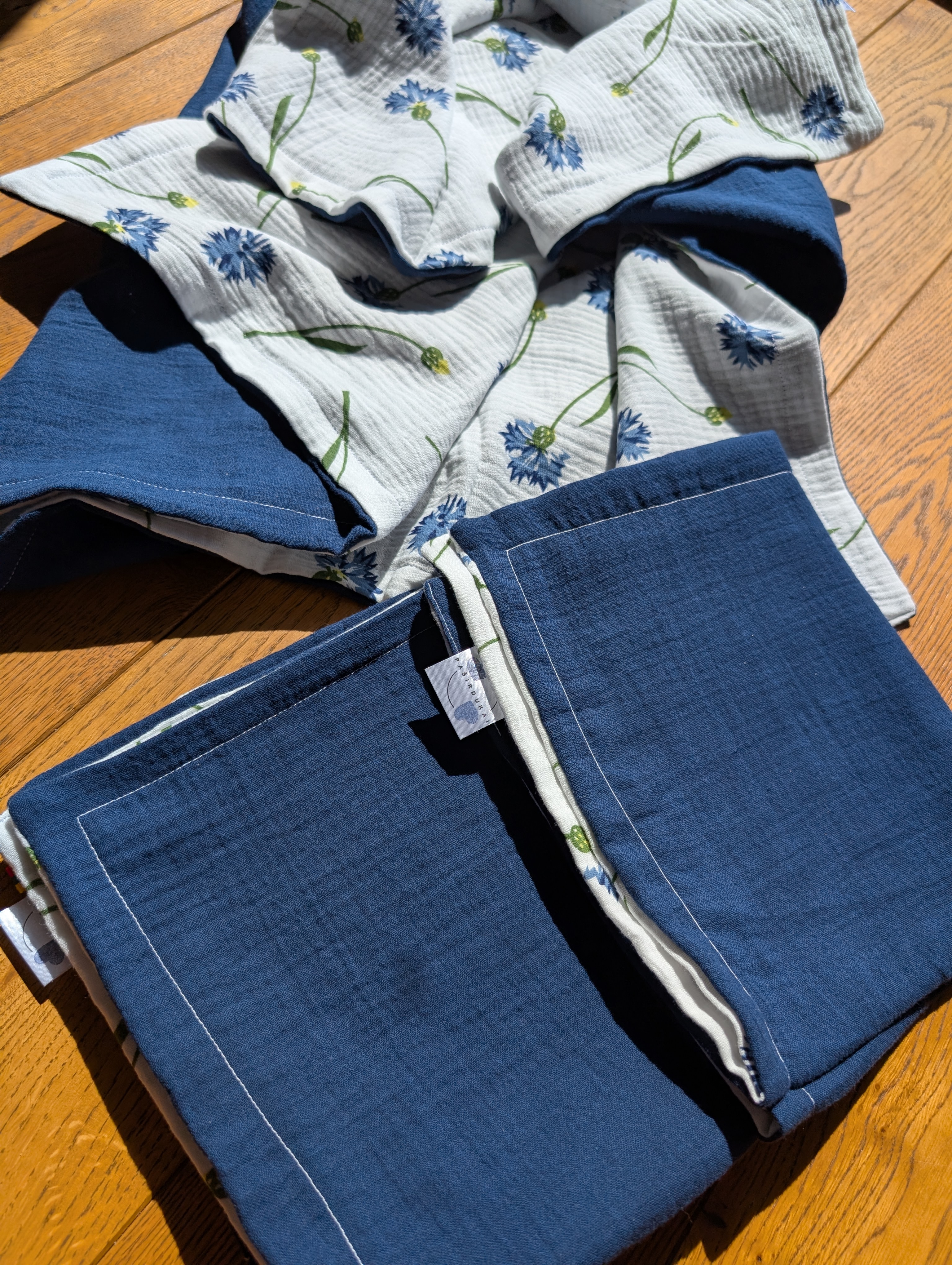 Muslino rinkinys Tamsi mėlyna - rugiagėlė