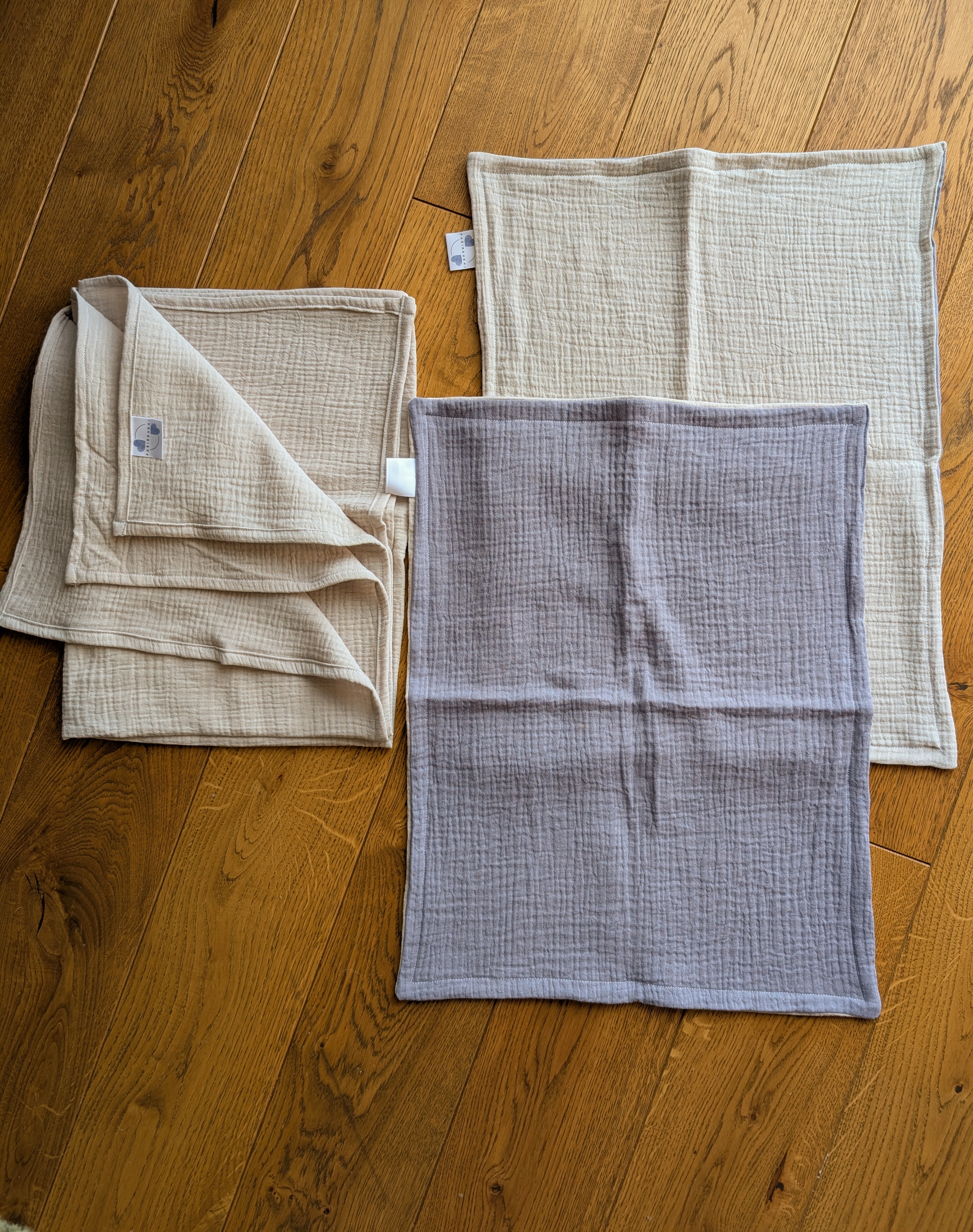 Muslino rinkinys Pilkas - Smėlio