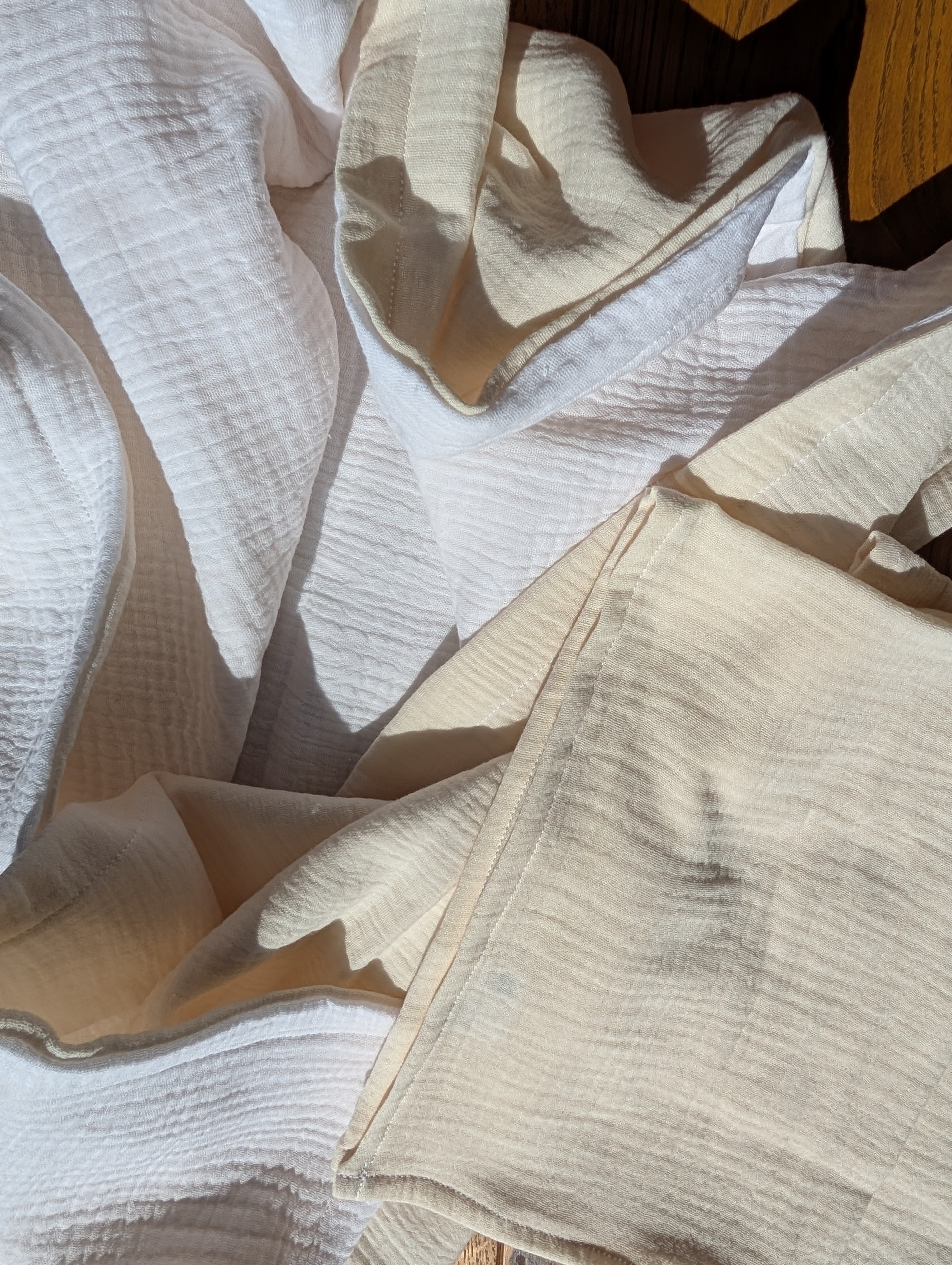 Muslino pleduko rinkinys Šampano ir pieno balta