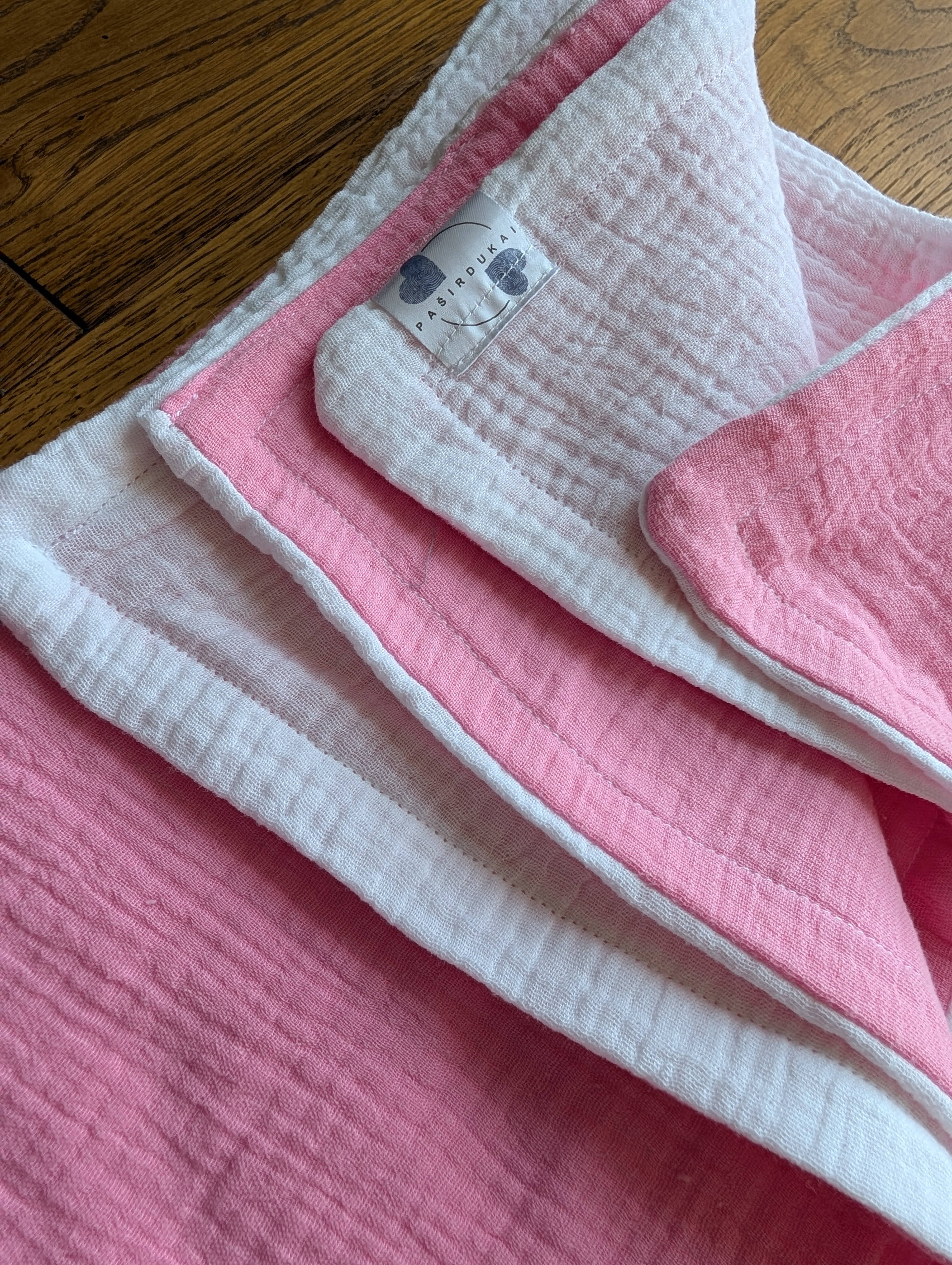 Muslino rinkinys Rožinis-braškės