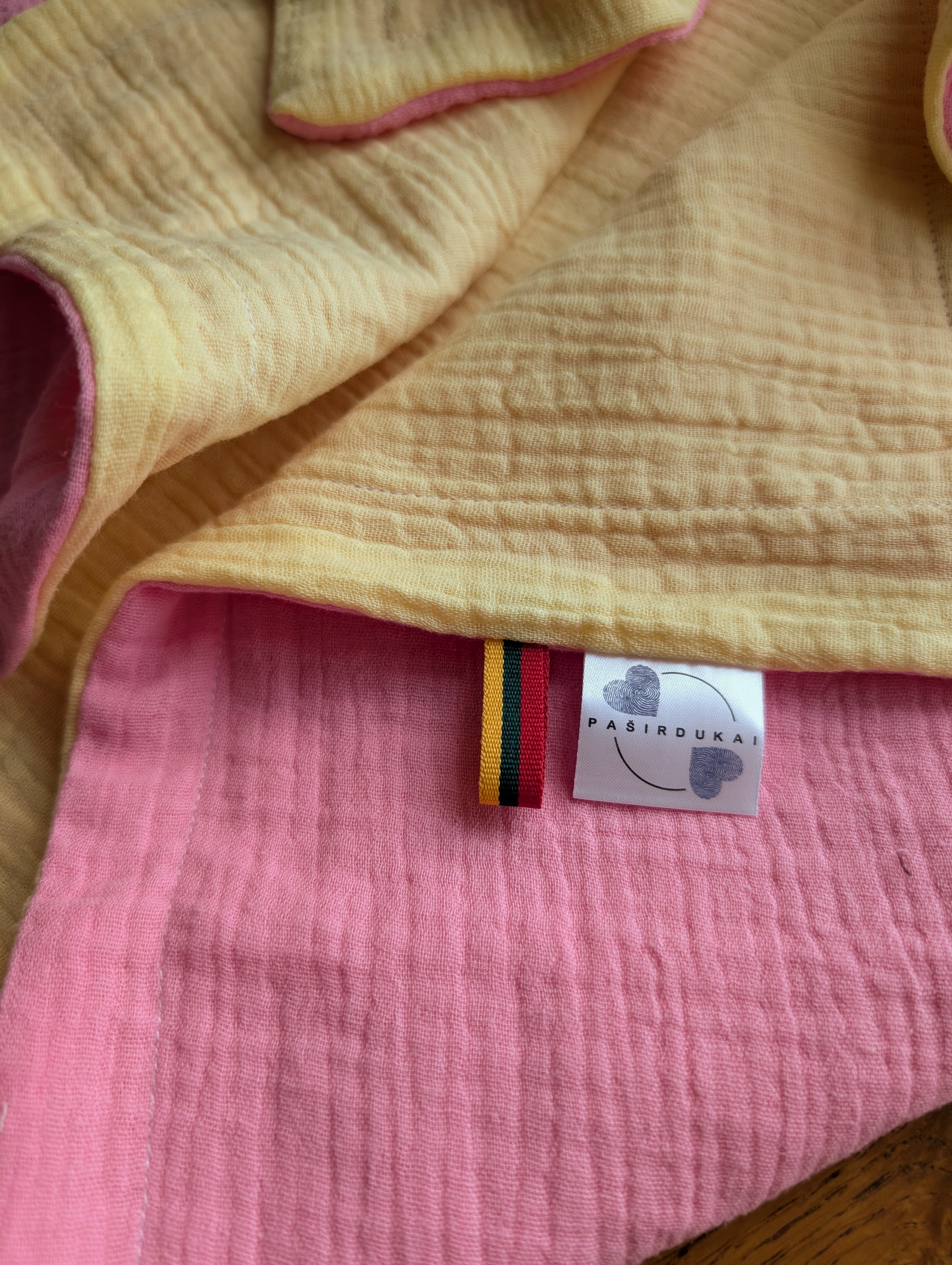 Muslino rinkinys Rožinis-gelsvas - Milkshake