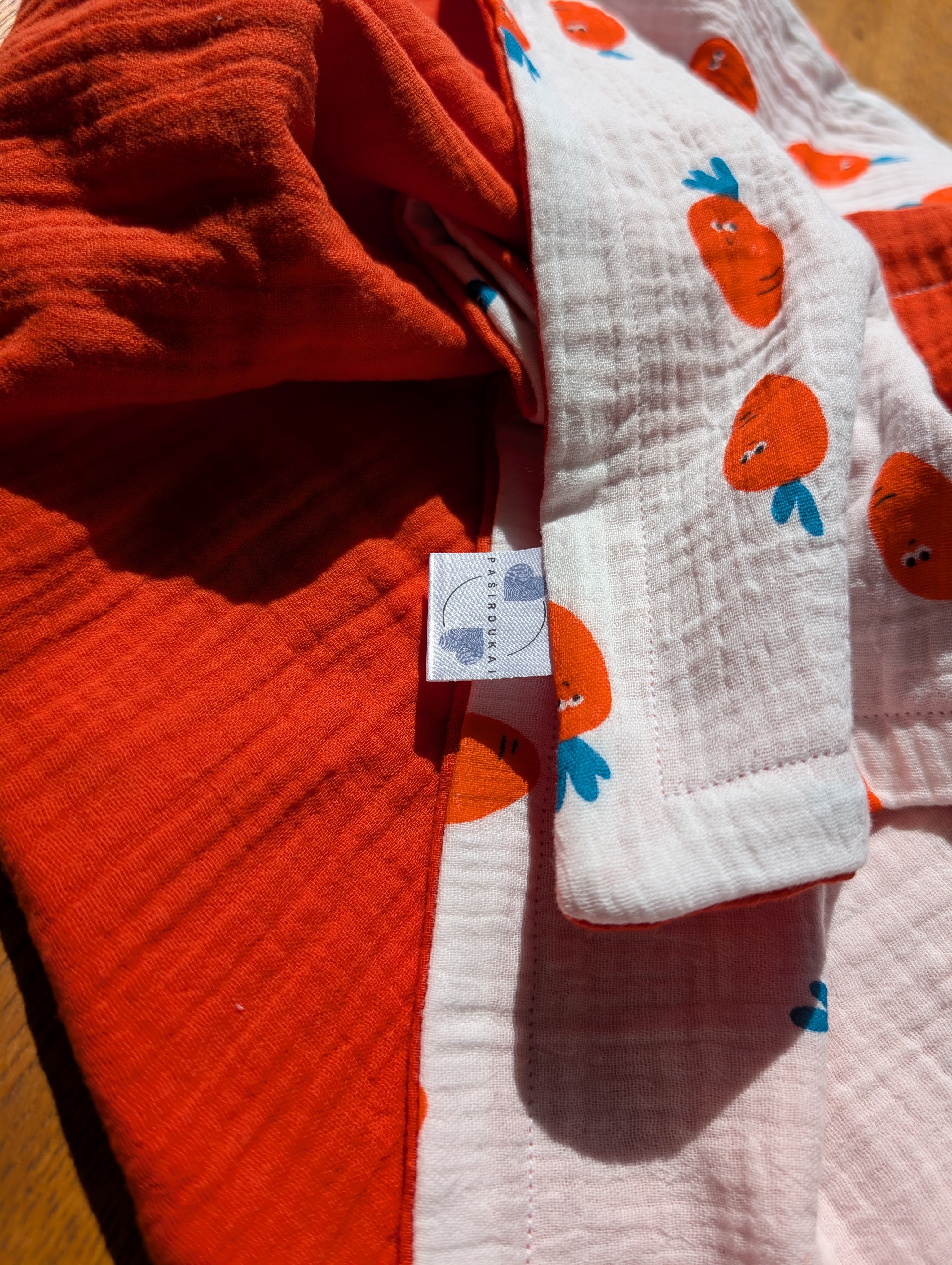 Muslino pleduko rinkinys Oranžinė morka