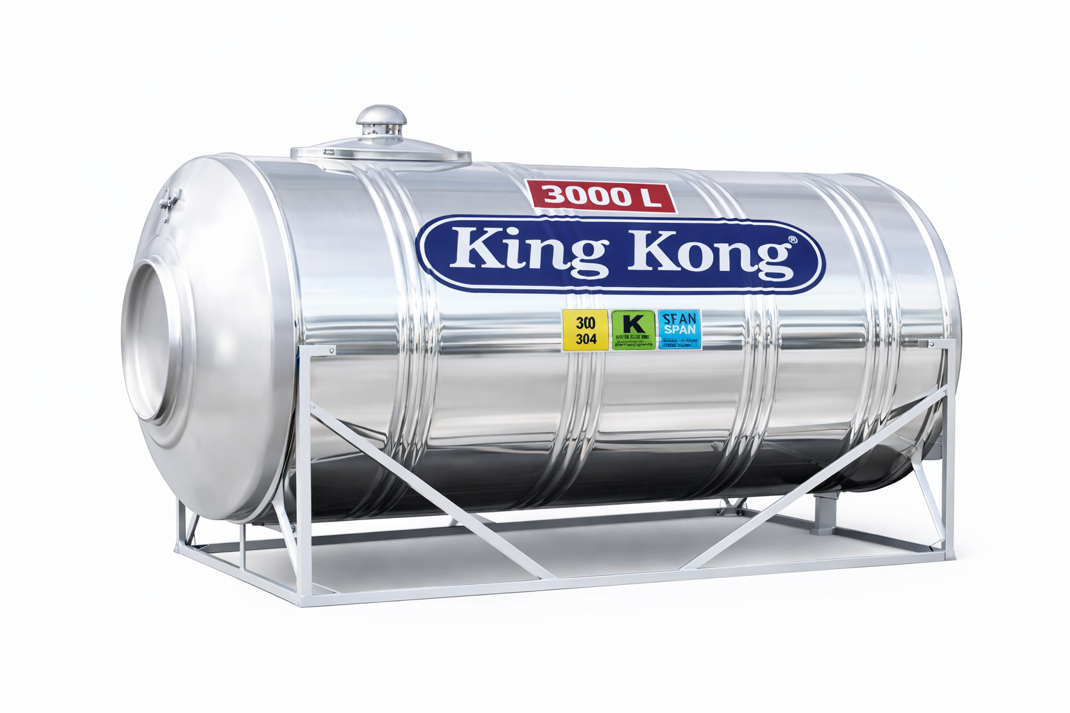 King Kong Stainless Steel Water Tank Horizontal (3000 L)