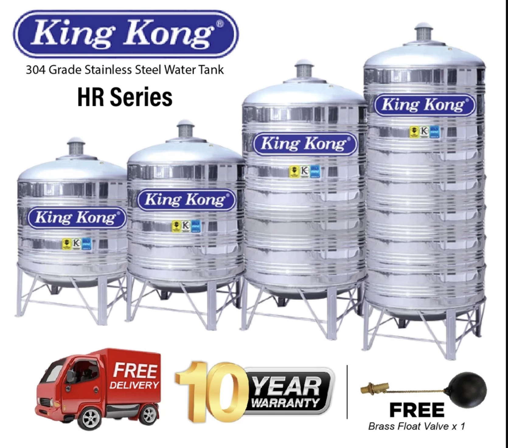 King Kong 500L stainless Steel Water Tank (Premium)