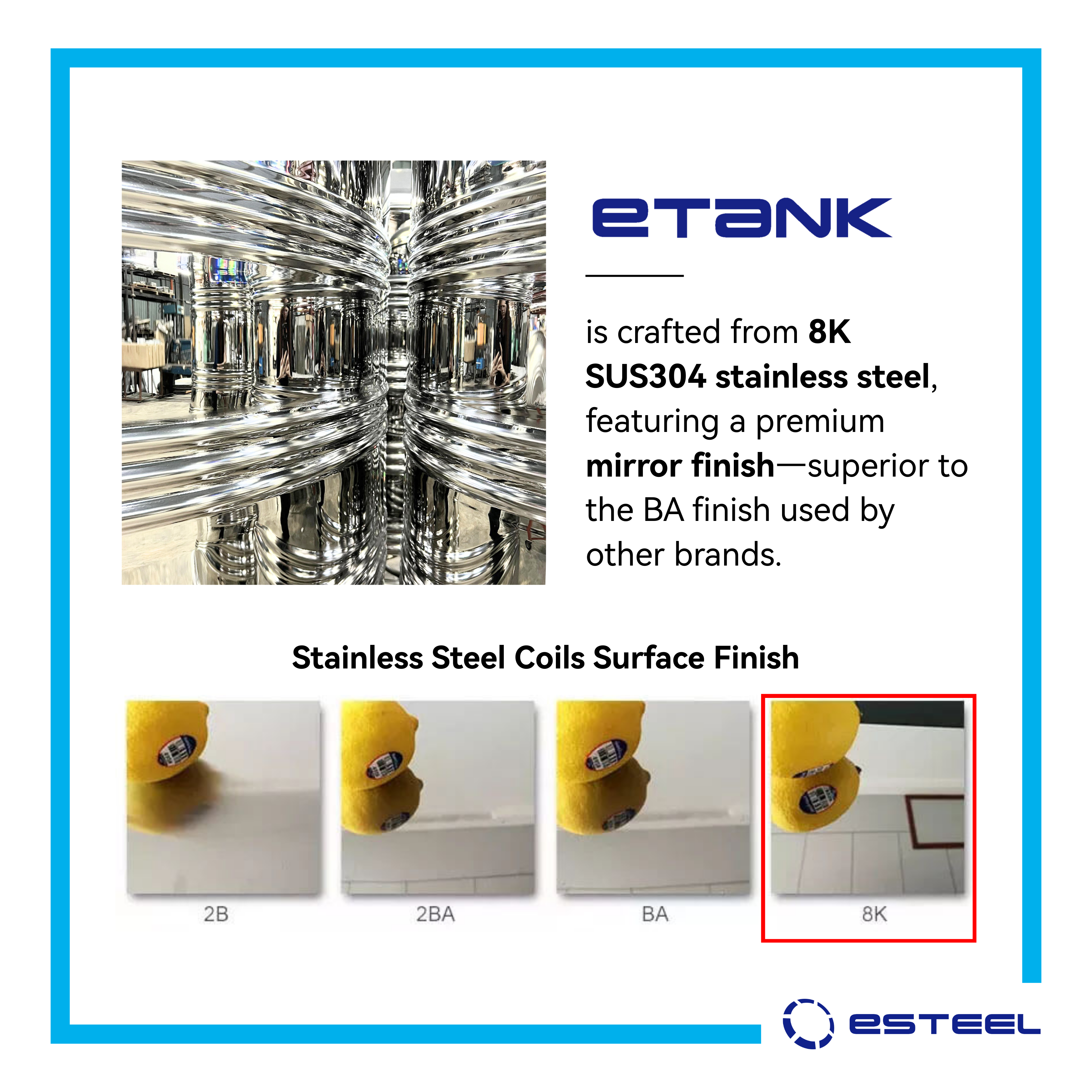 Esteel Water Storage – 1500L Horizontal (SUS 304)