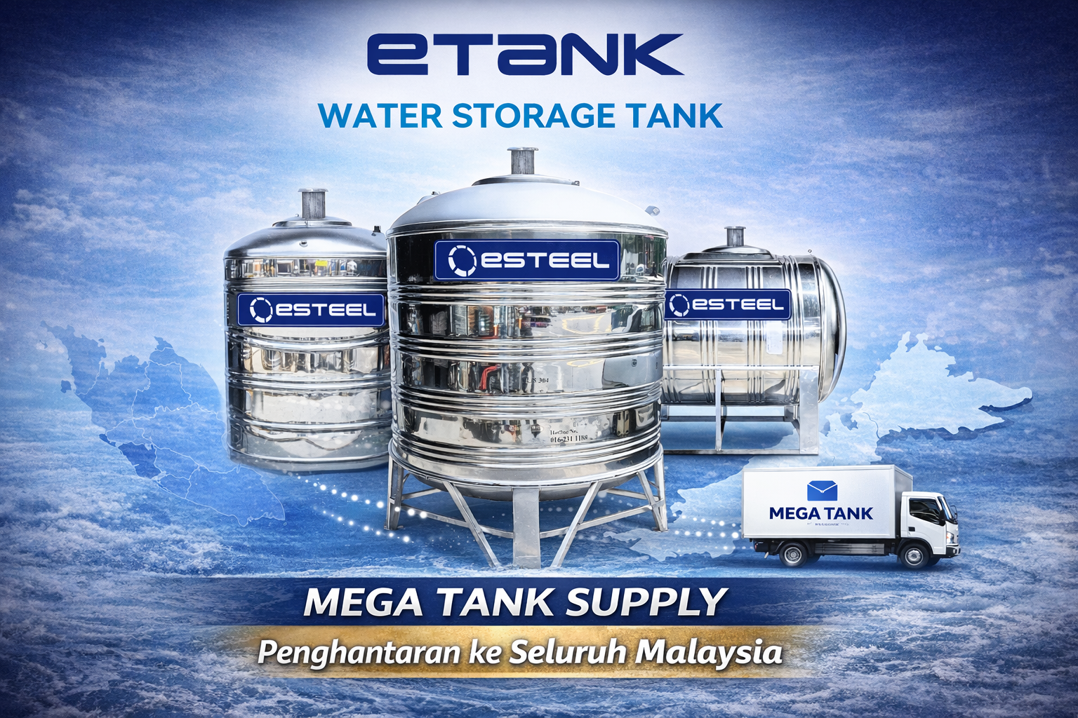 Esteel Water Storage – 1000L (SUS 304)