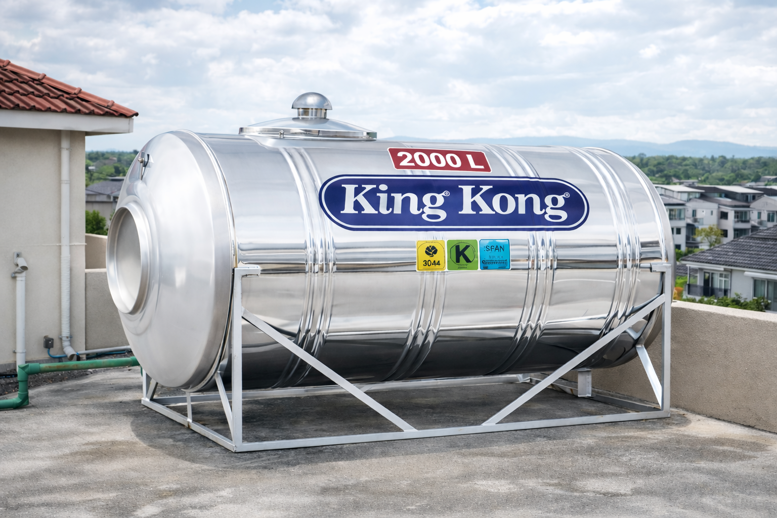 King Kong Stainless Steel Water Tank Horizontal (2000 L)