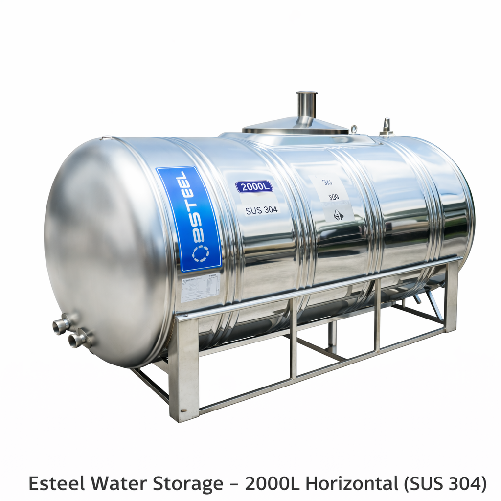 Esteel Water Storage –3000L Horizontal (SUS 304)