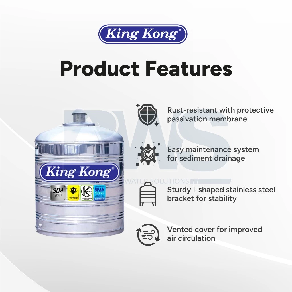 King Kong 500L stainless Steel Water Tank (Premium)