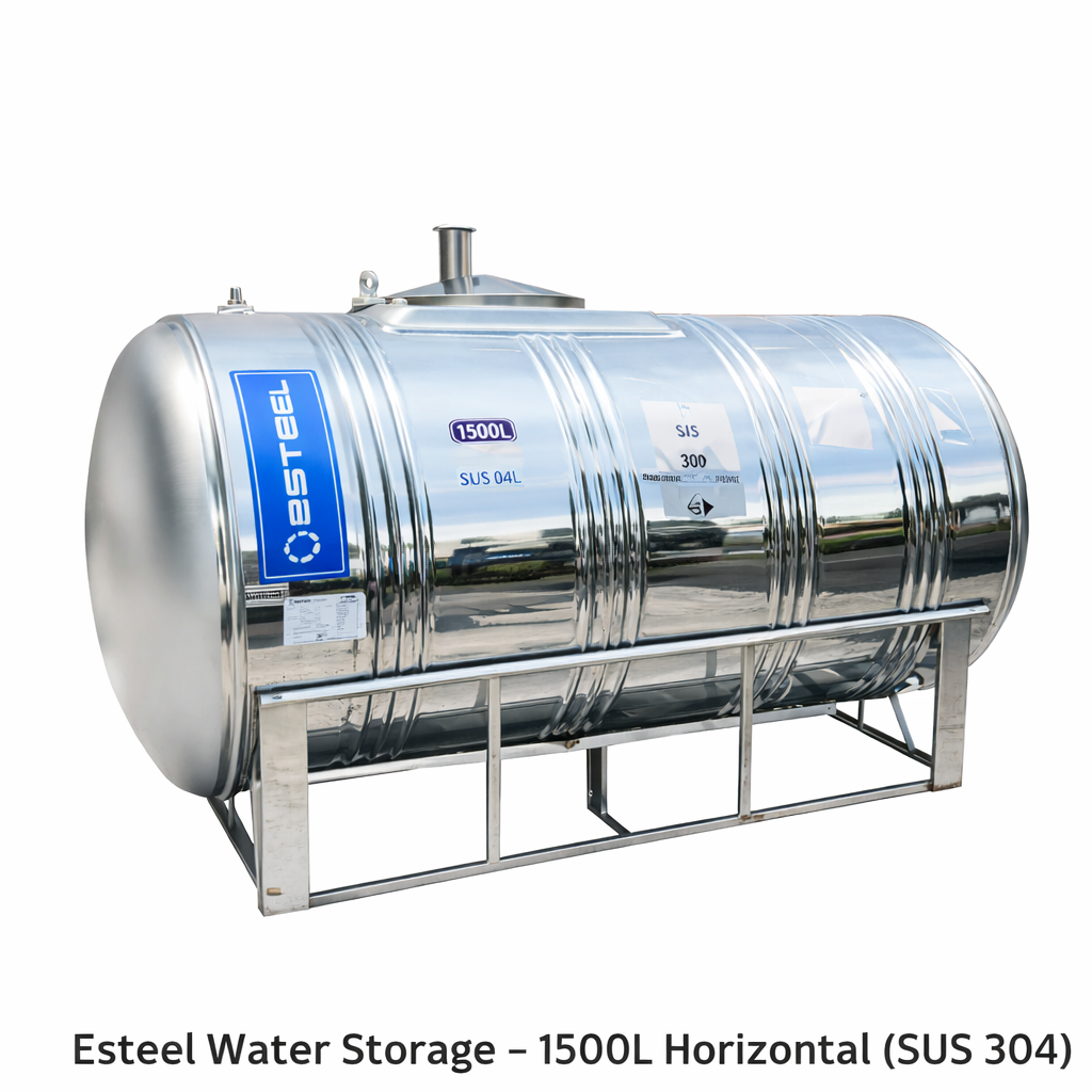 Esteel Water Storage – 1500L Horizontal (SUS 304)