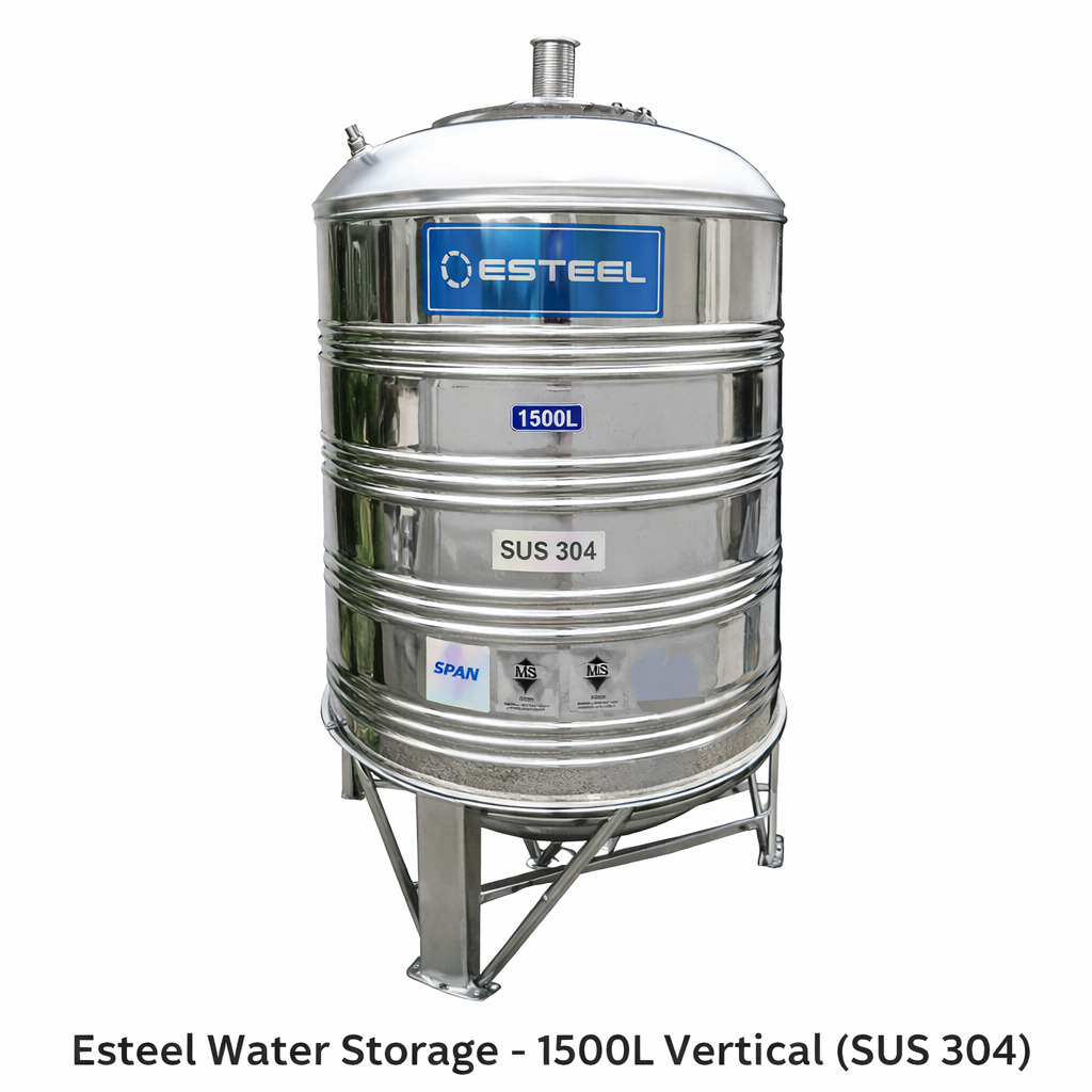 Esteel Water Storage – 1500L Vertical (SUS 304)