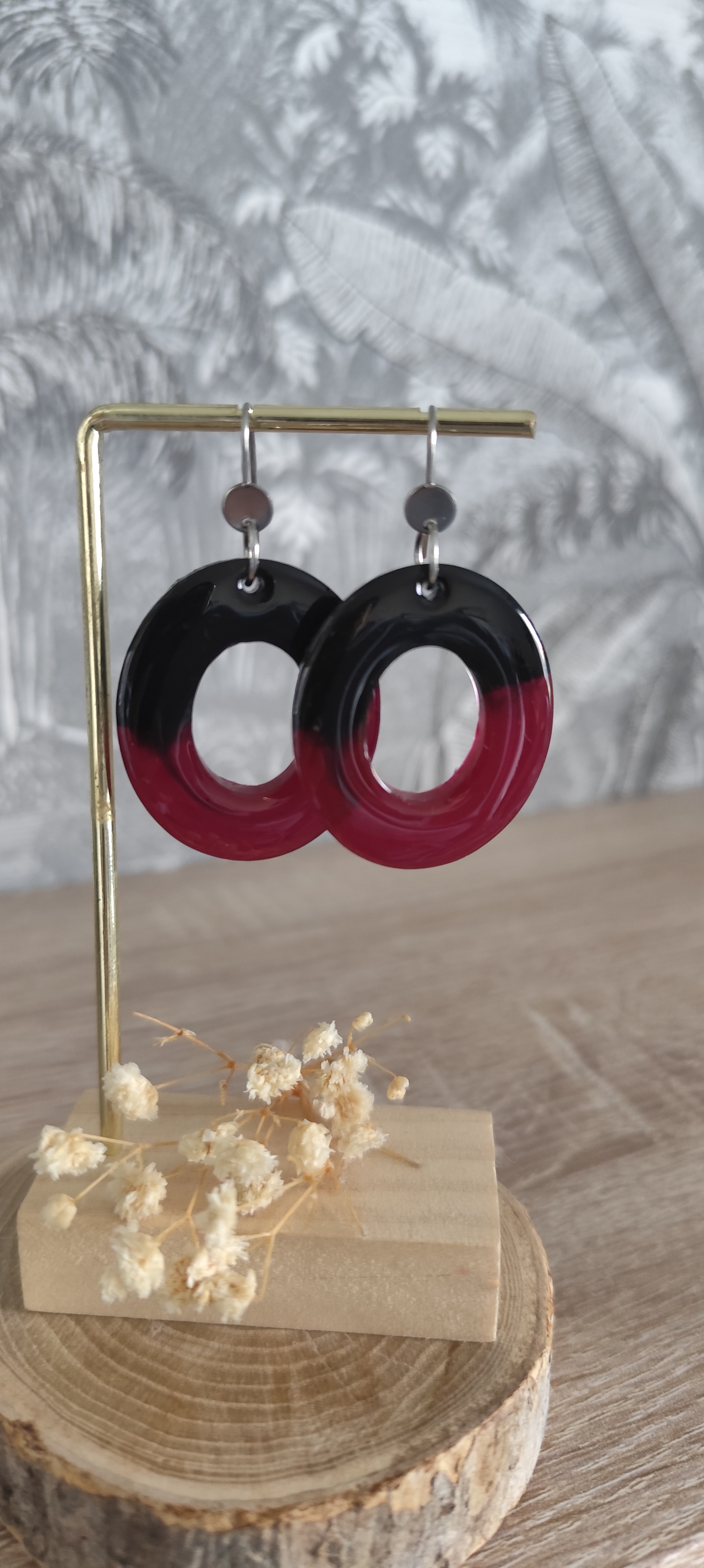 Boucles d’oreilles bicolores rondes