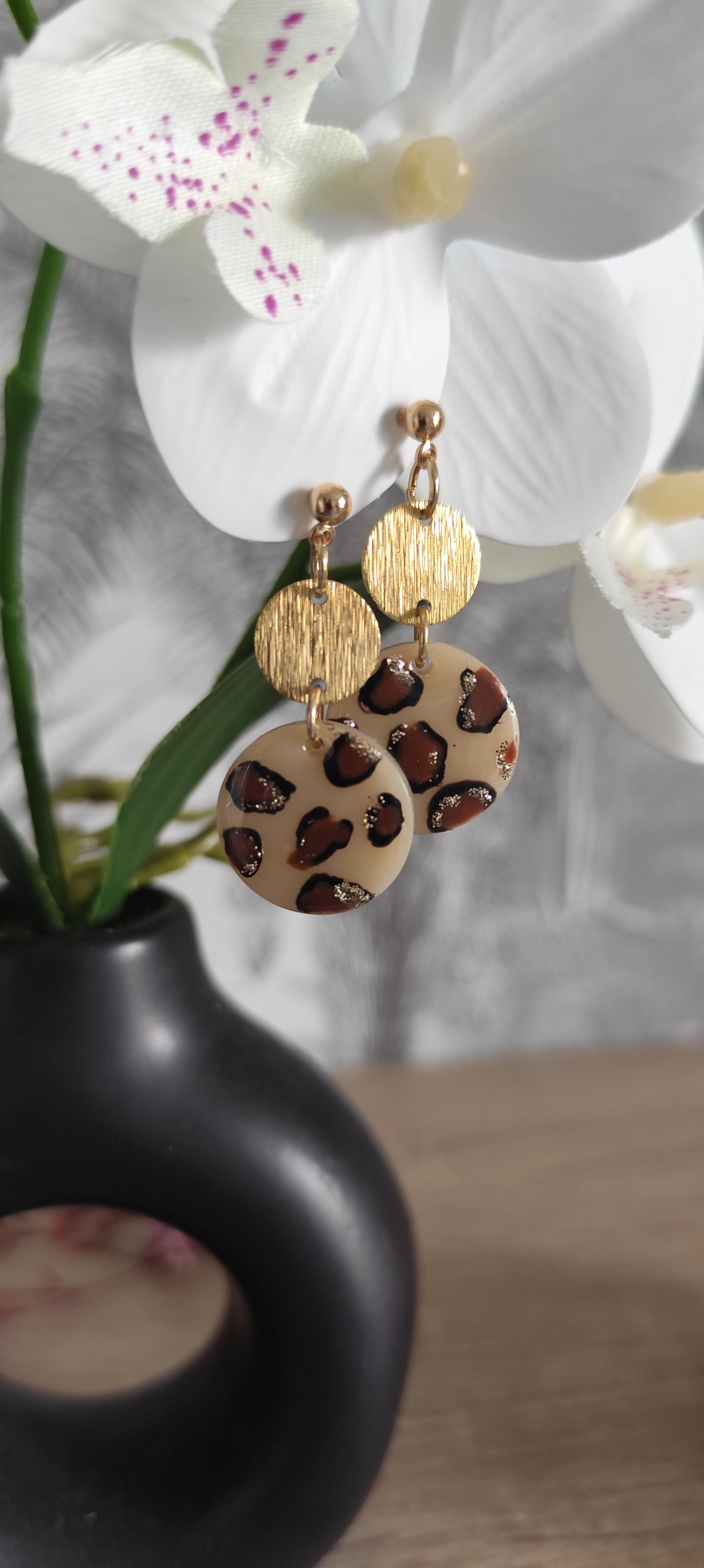 Boucles d'oreilles léopard dorées