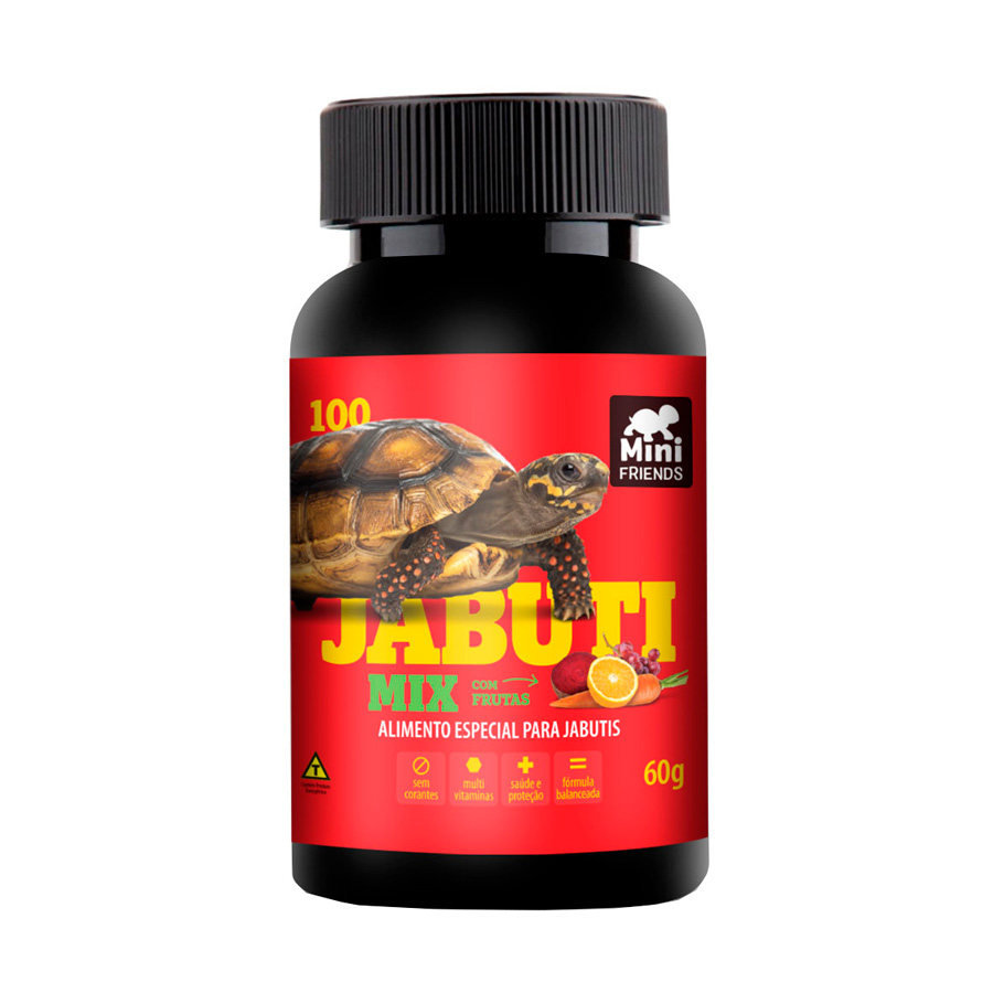 Ração Mix Mini Friends para Jabuti sabor Ração, Frutas e Vegetais