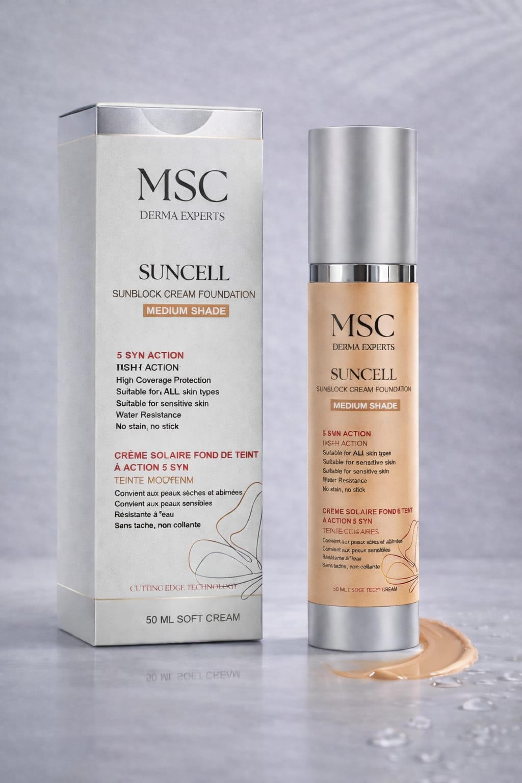 MSC Suncell Sunblock Cream Foundation (Medium Shade)