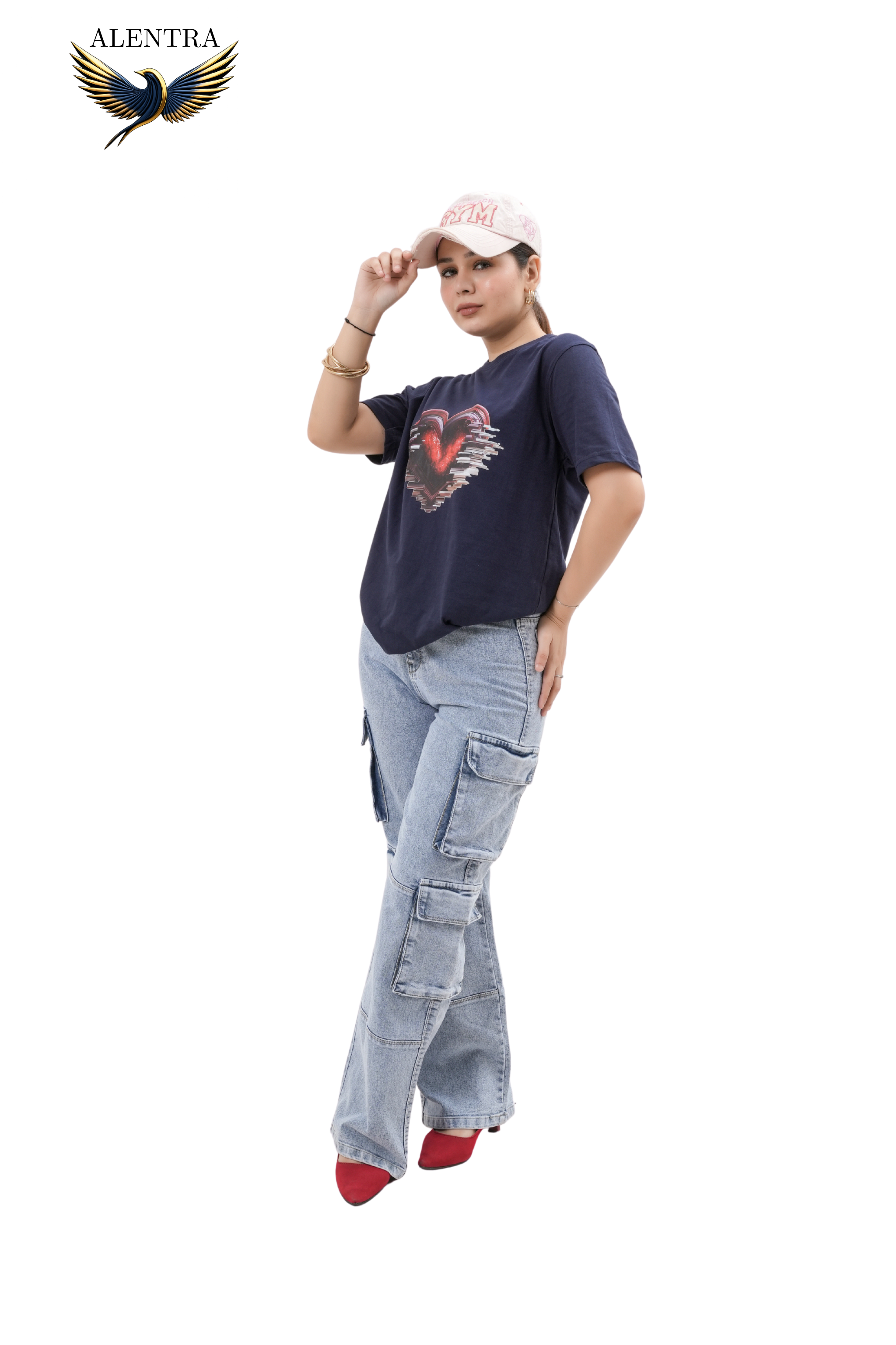 Graphic Heart Navy T-Shirt