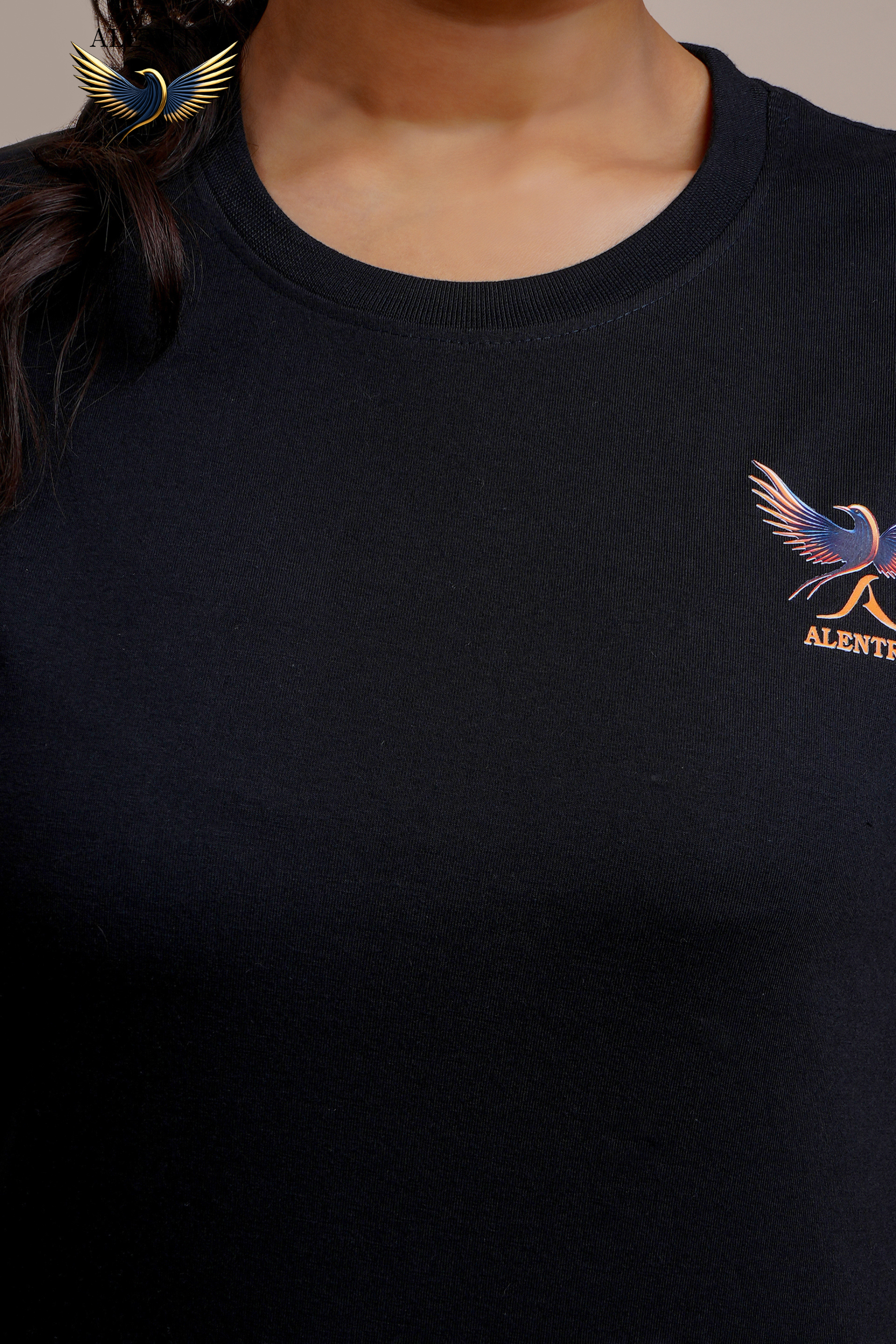 Alentra Black Bird DTF Print T-Shirt
