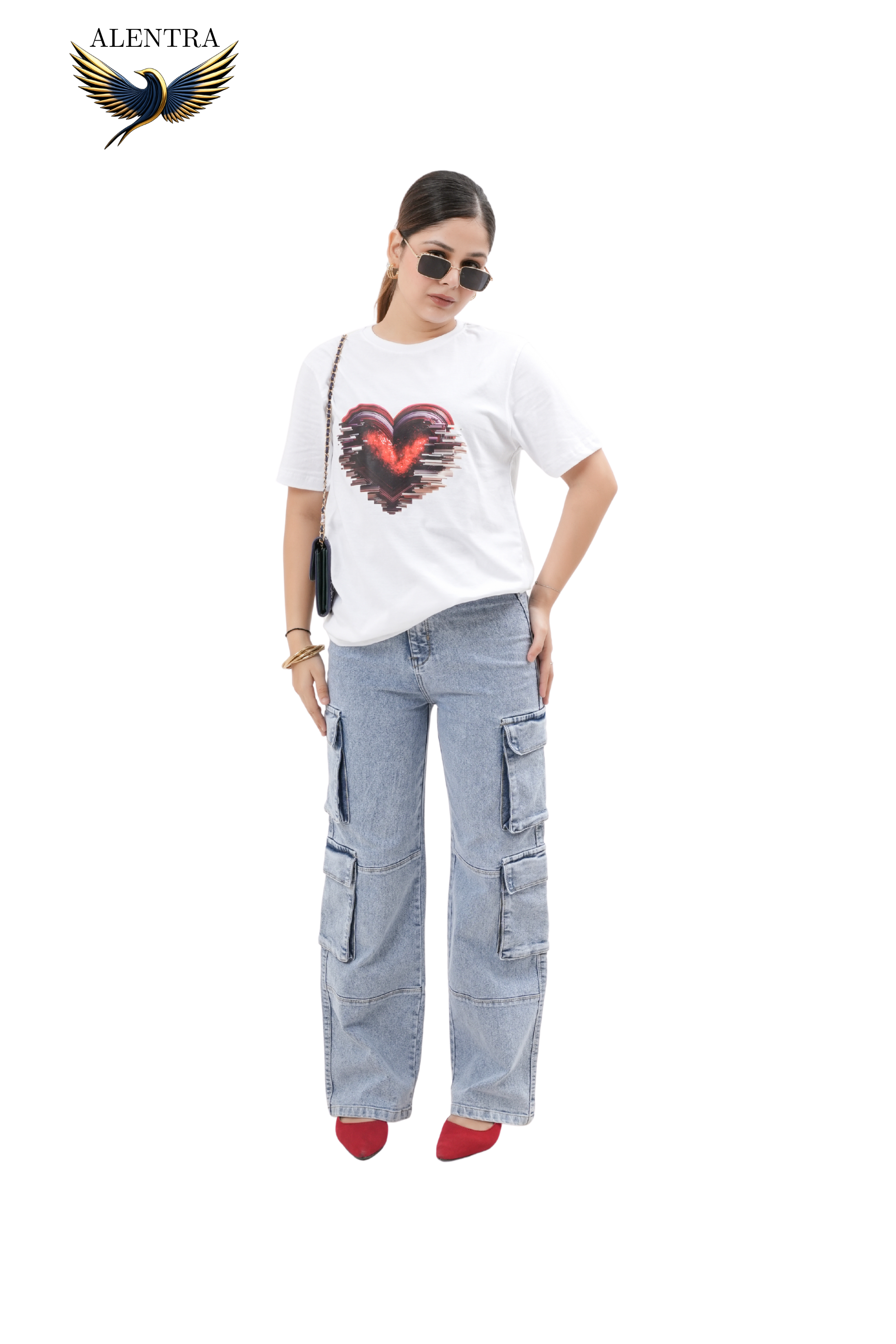 Heart Graphic White T-Shirt