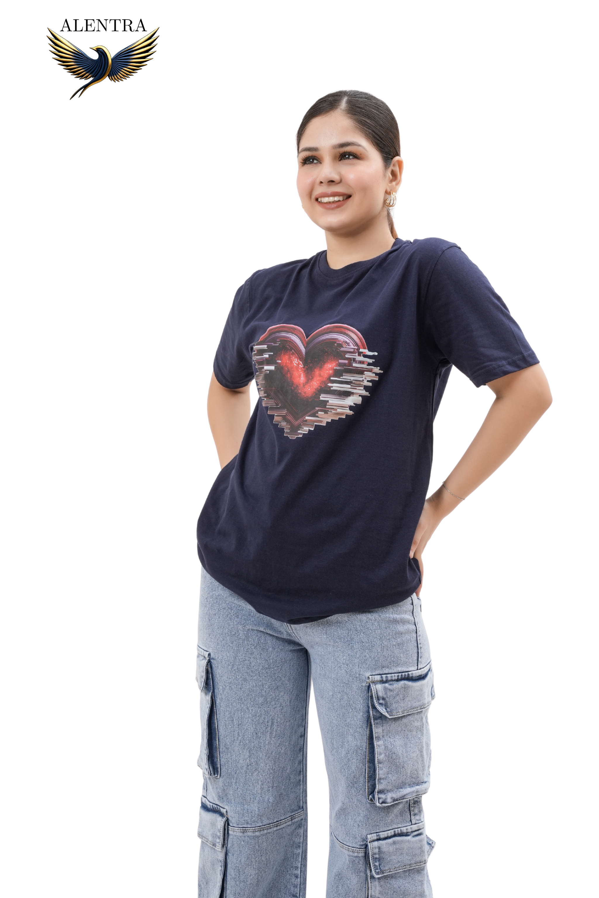 Graphic Heart Navy T-Shirt