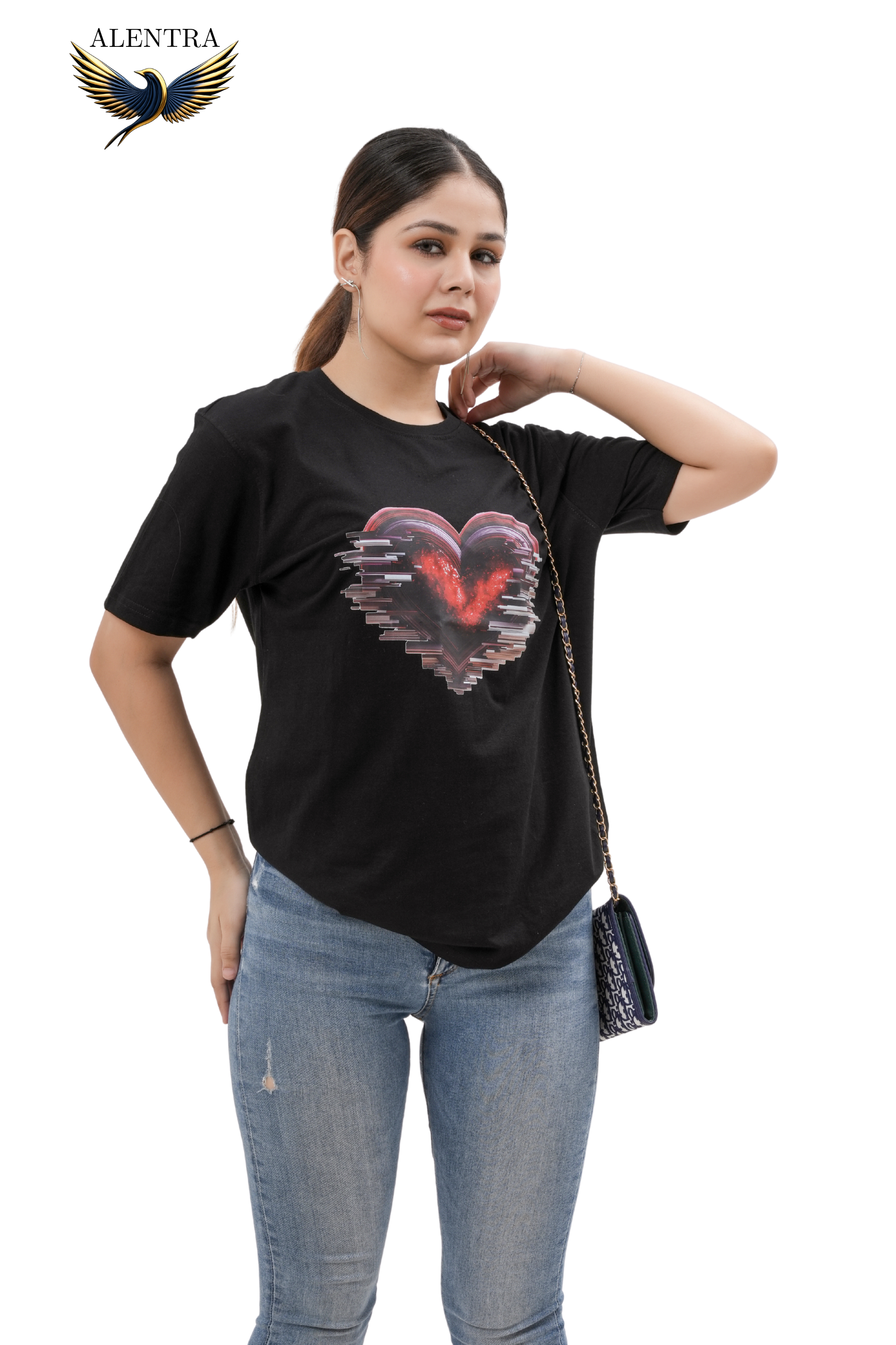 Heart Graphic Black T-Shirt