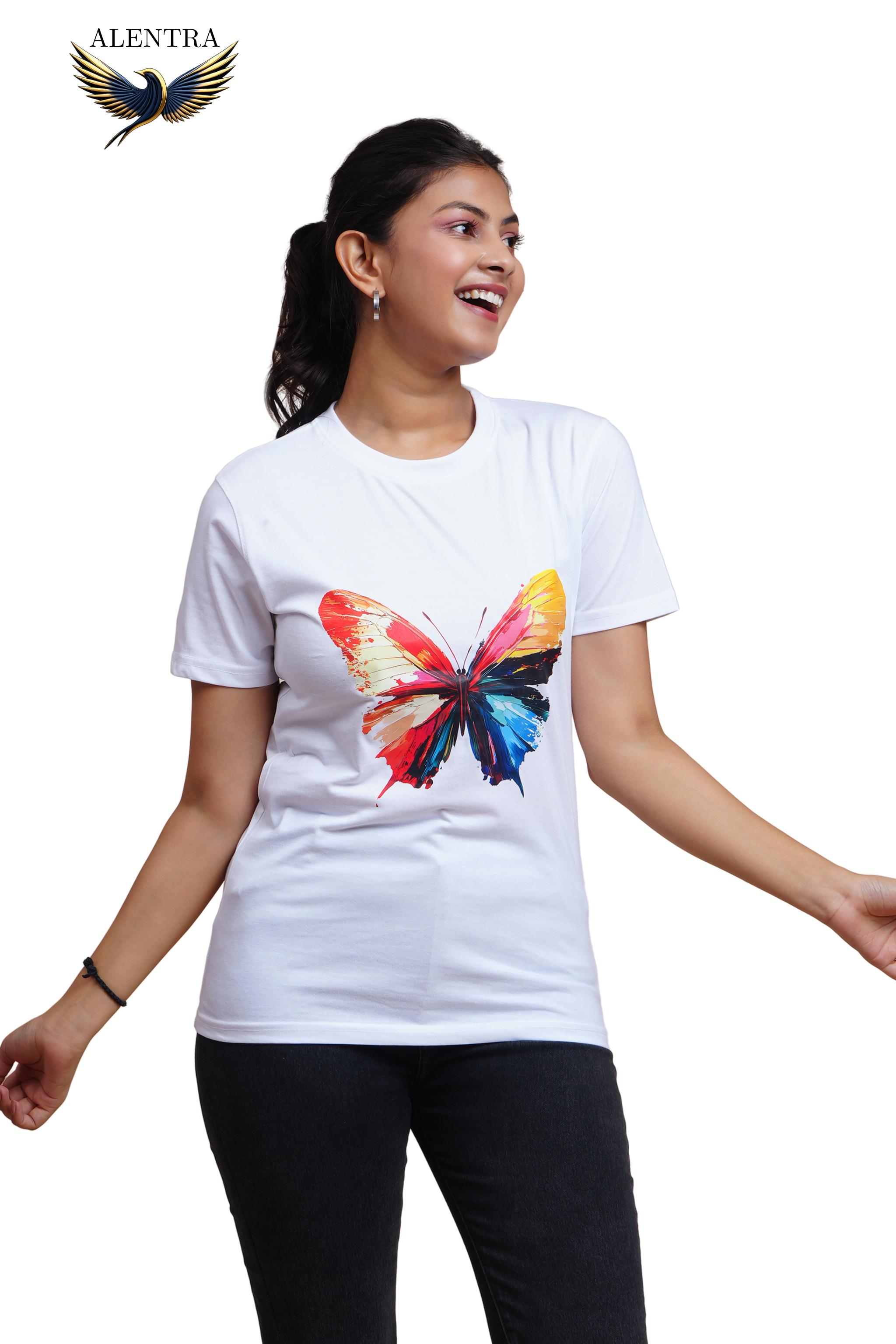 Colorful Butterfly Printed T-Shirt