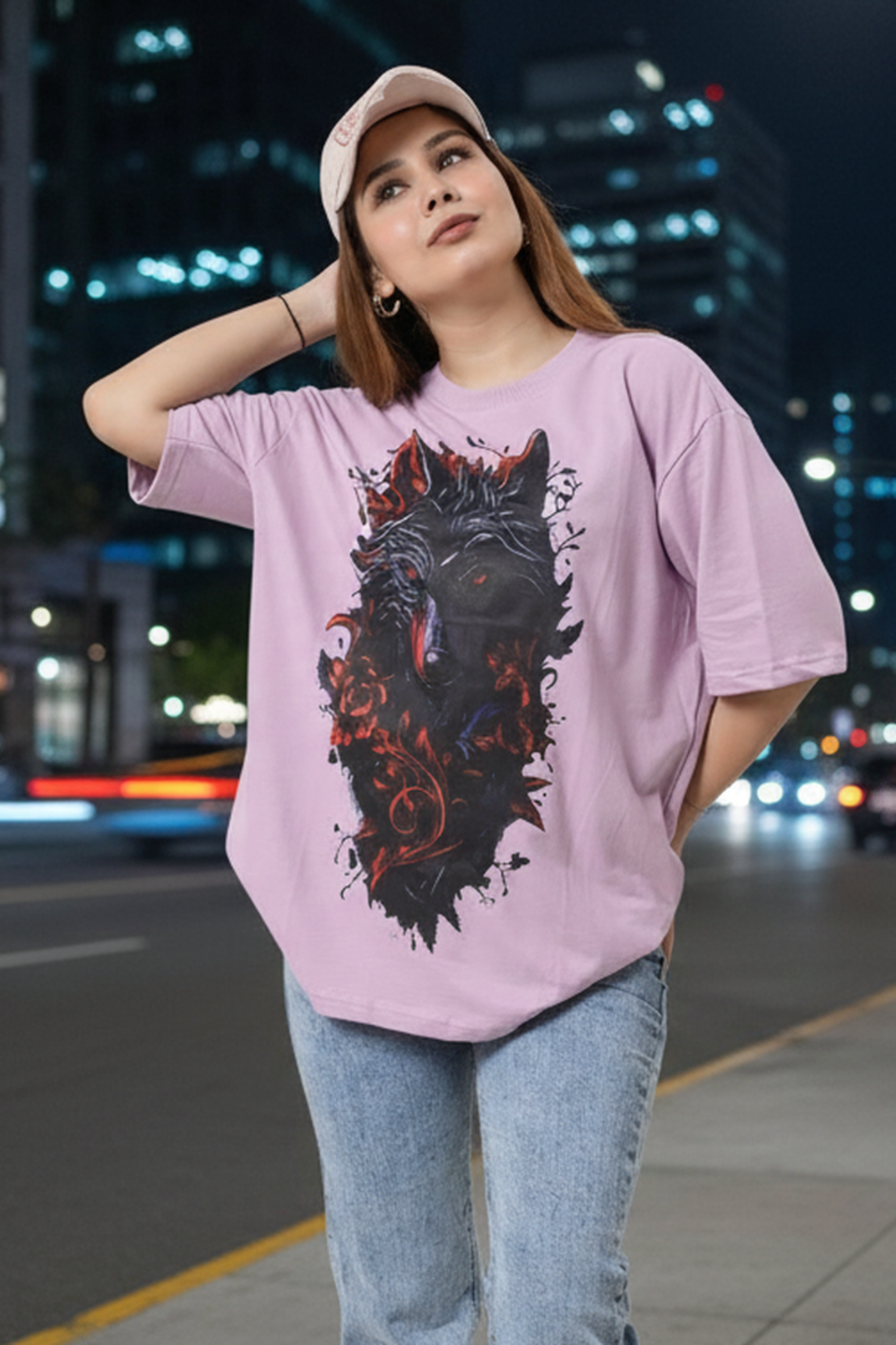 Wolf Graphic Lavender T-Shirt