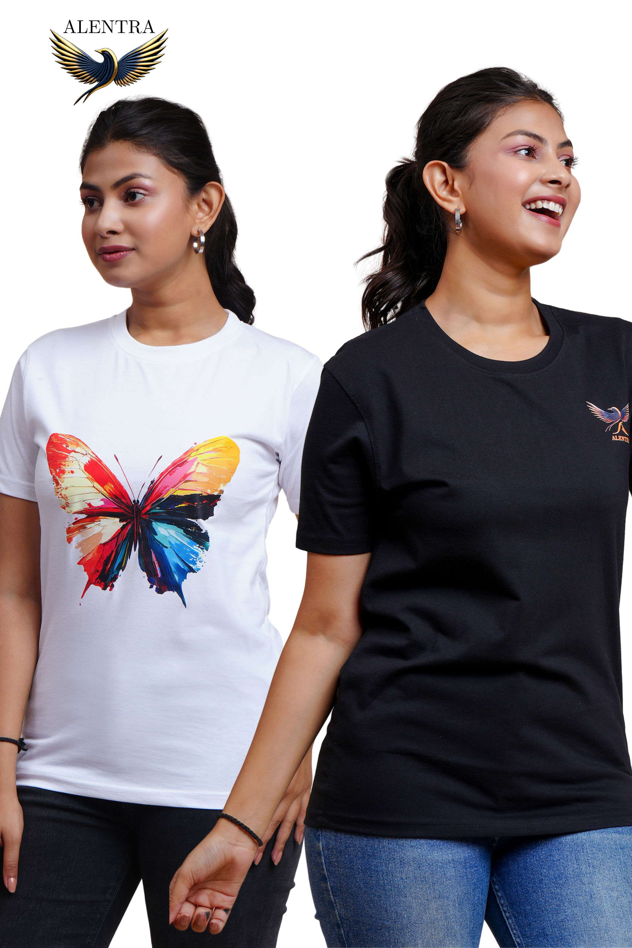 Alentra Butterfly Print T-Shirt Duo