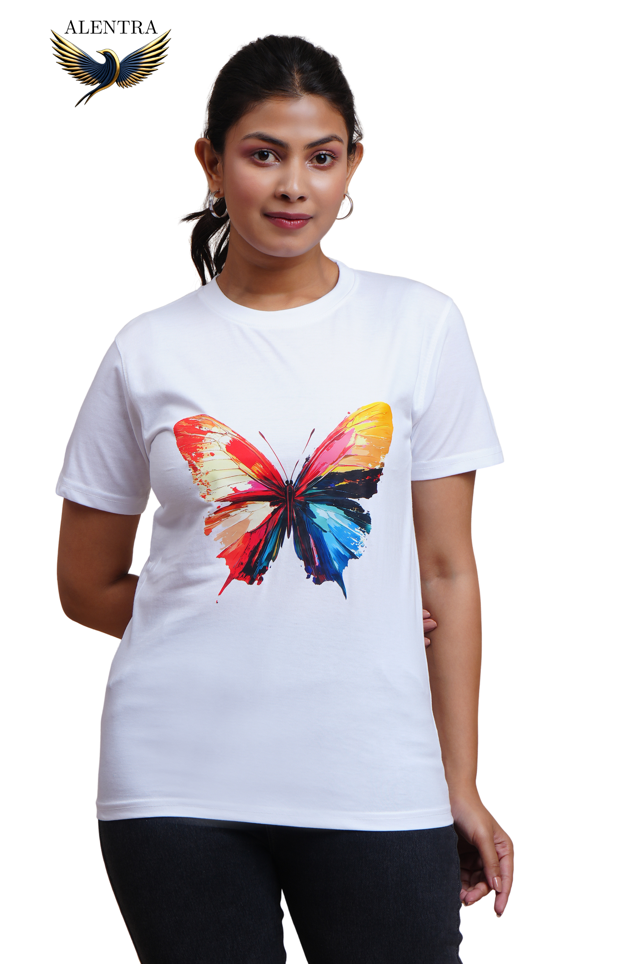 Colorful Butterfly Printed T-Shirt