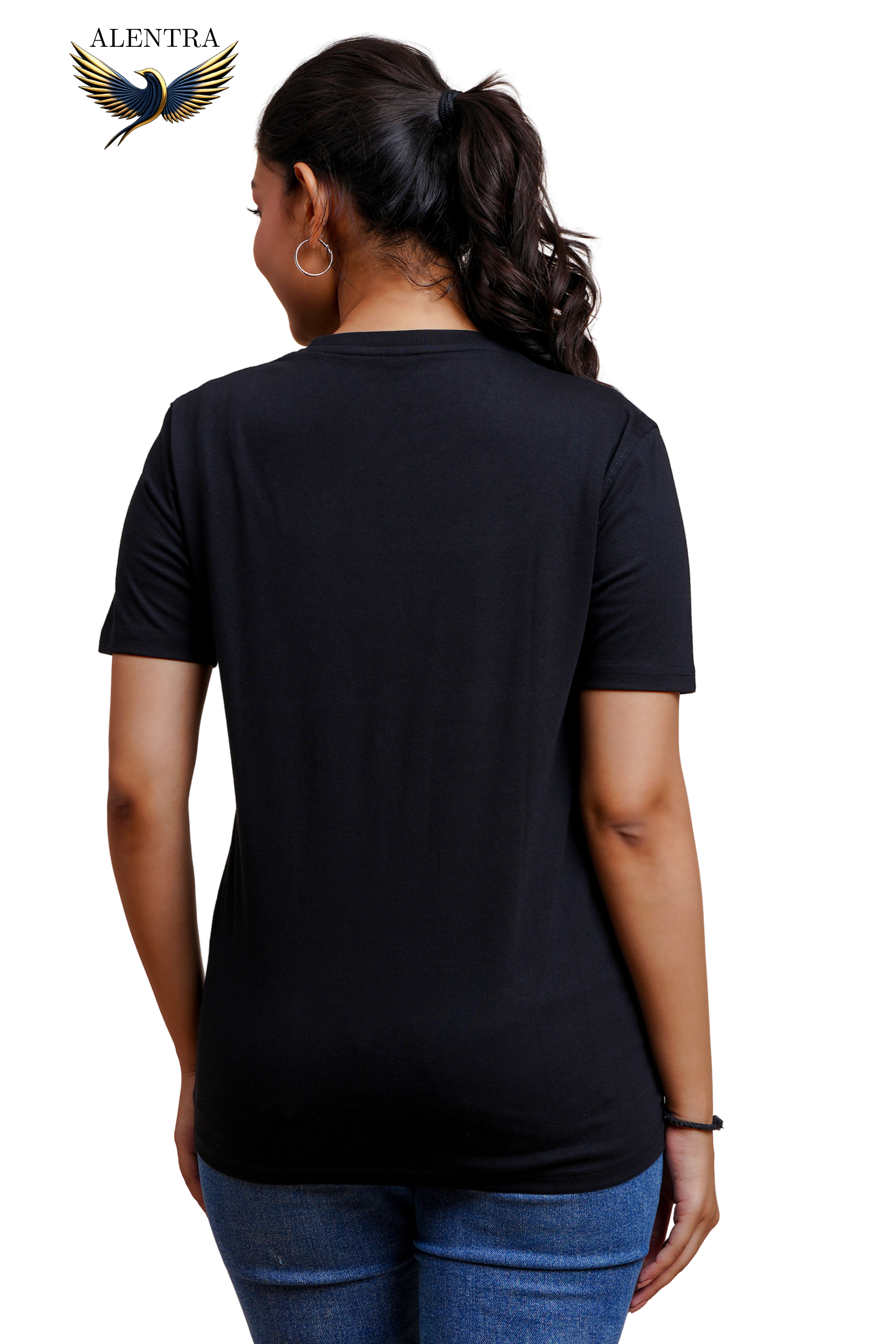 Alentra Black Bird DTF Print T-Shirt