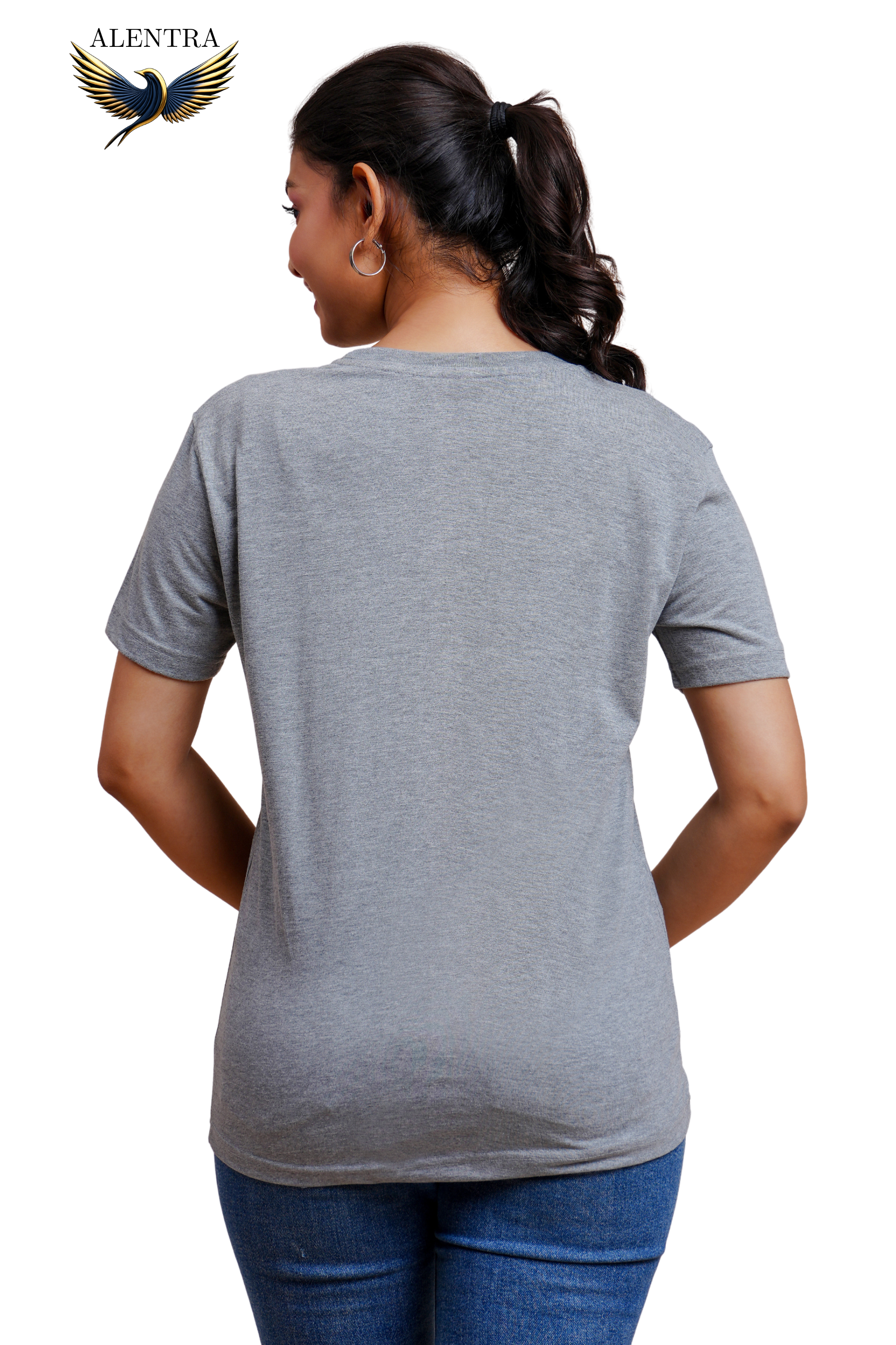 Butterfly Print Grey T-Shirt