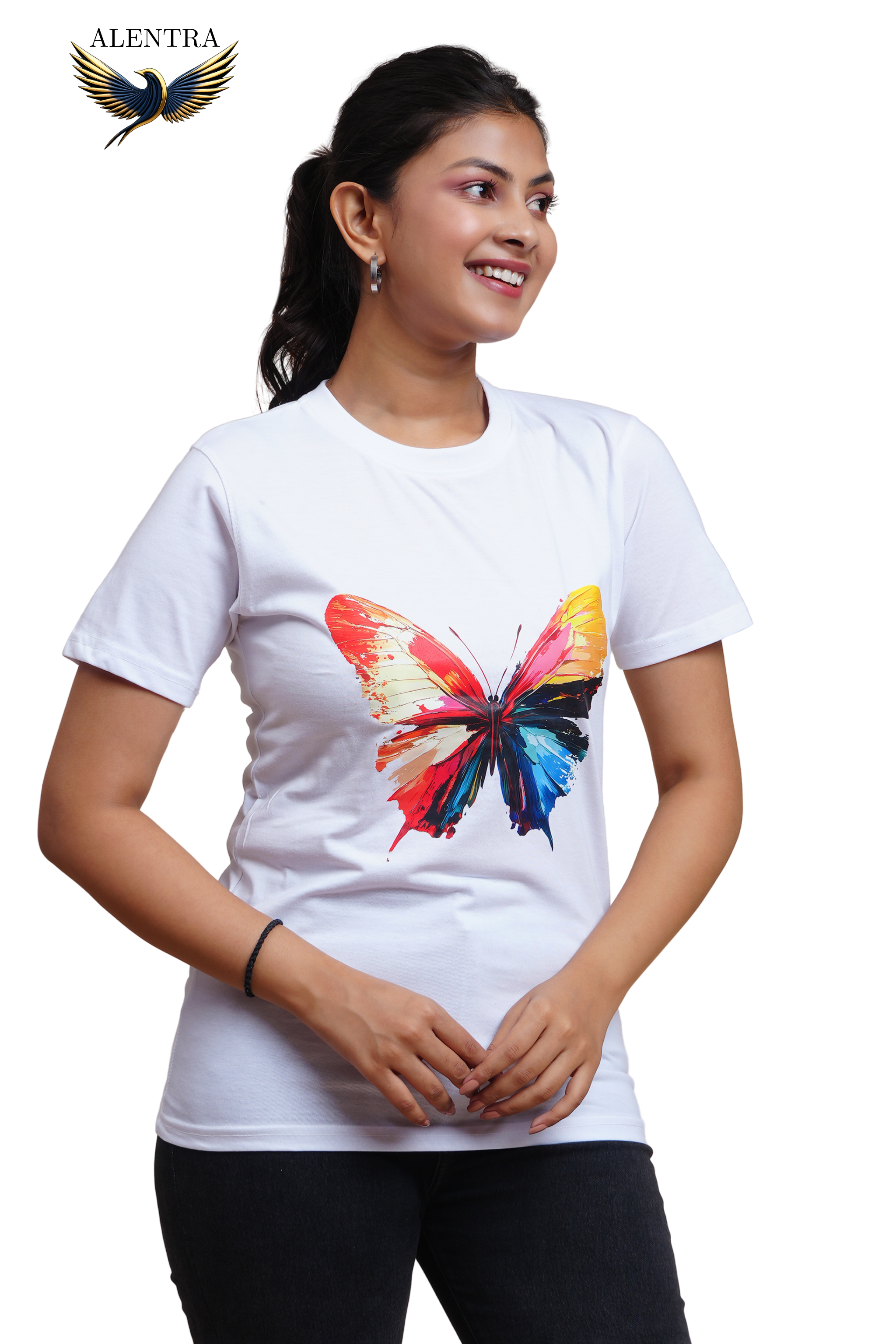 Colorful Butterfly Printed T-Shirt