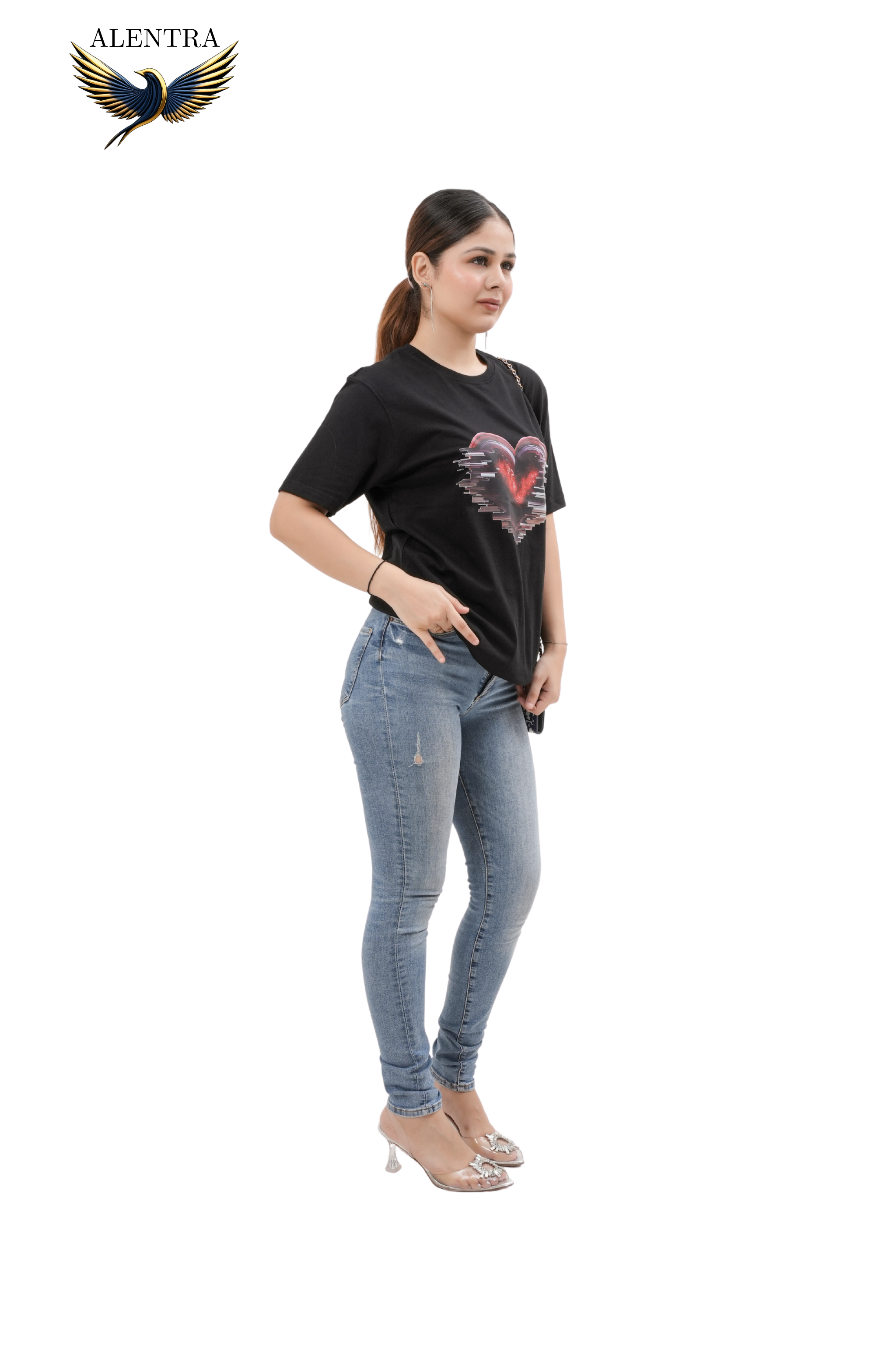 Heart Graphic Black T-Shirt