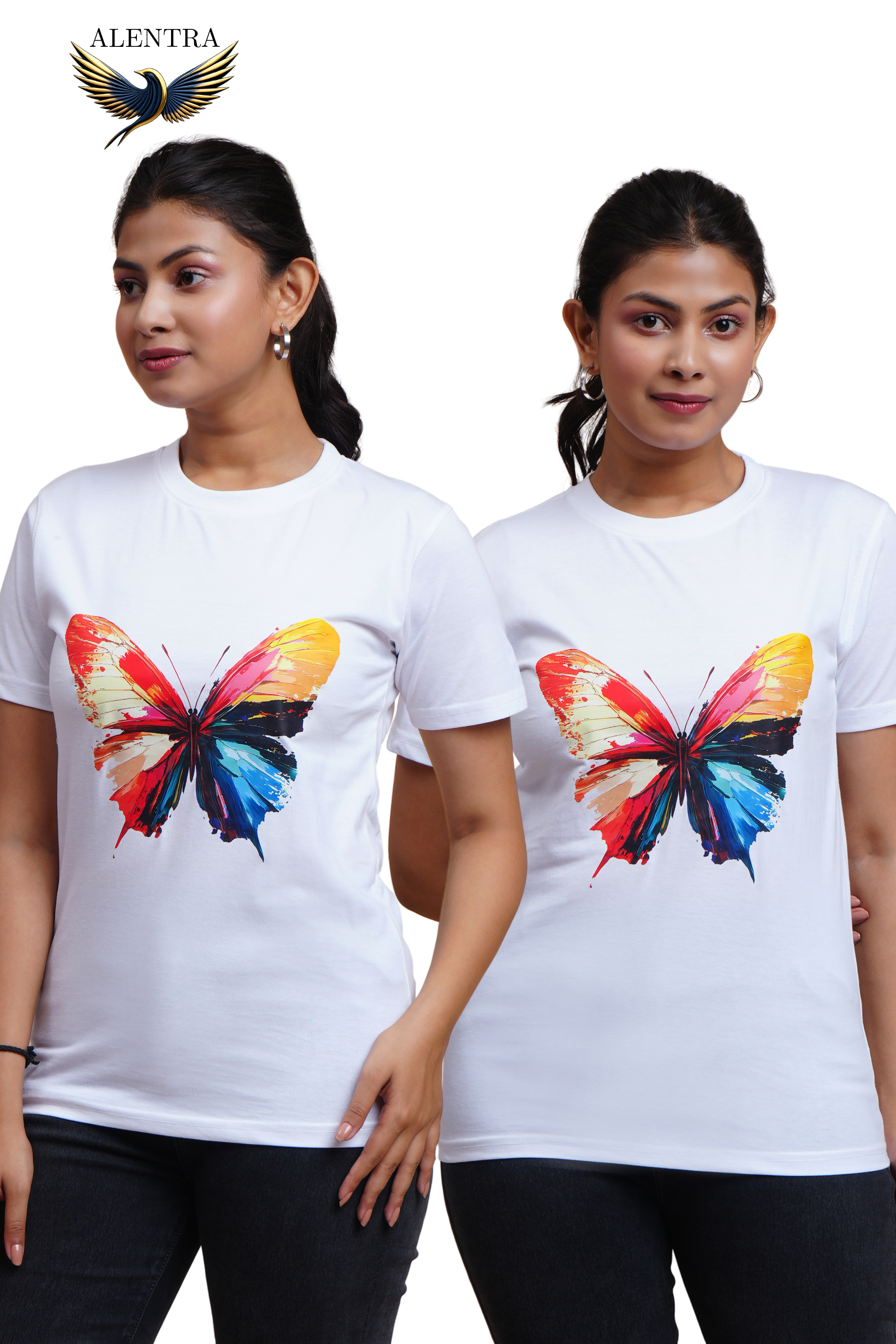 Colorful Butterfly Print T-Shirt