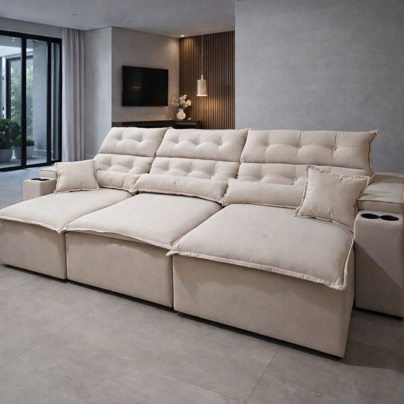 Sofá Retrátil Bege