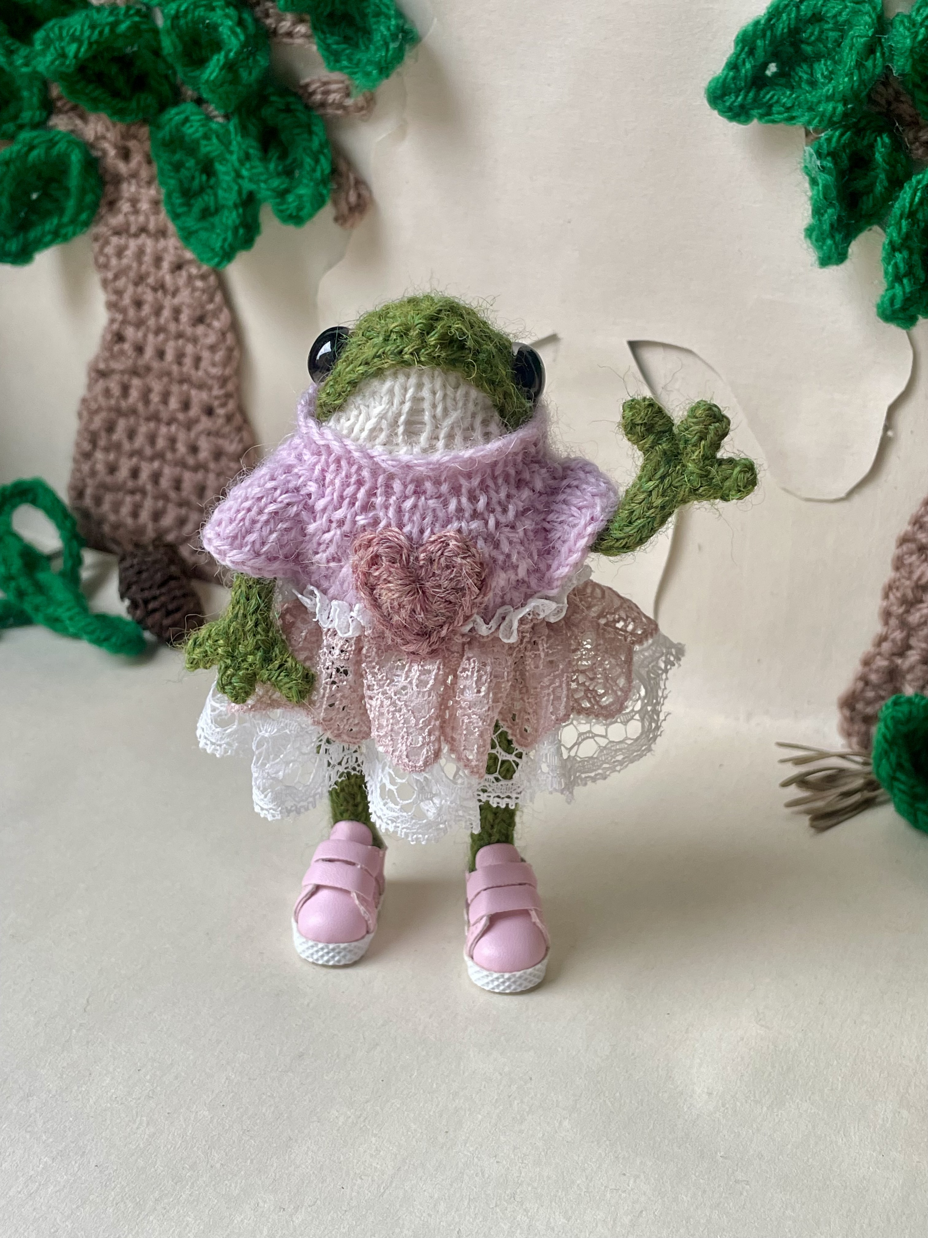 Tilly the little Froggette wearing a pretty dress 