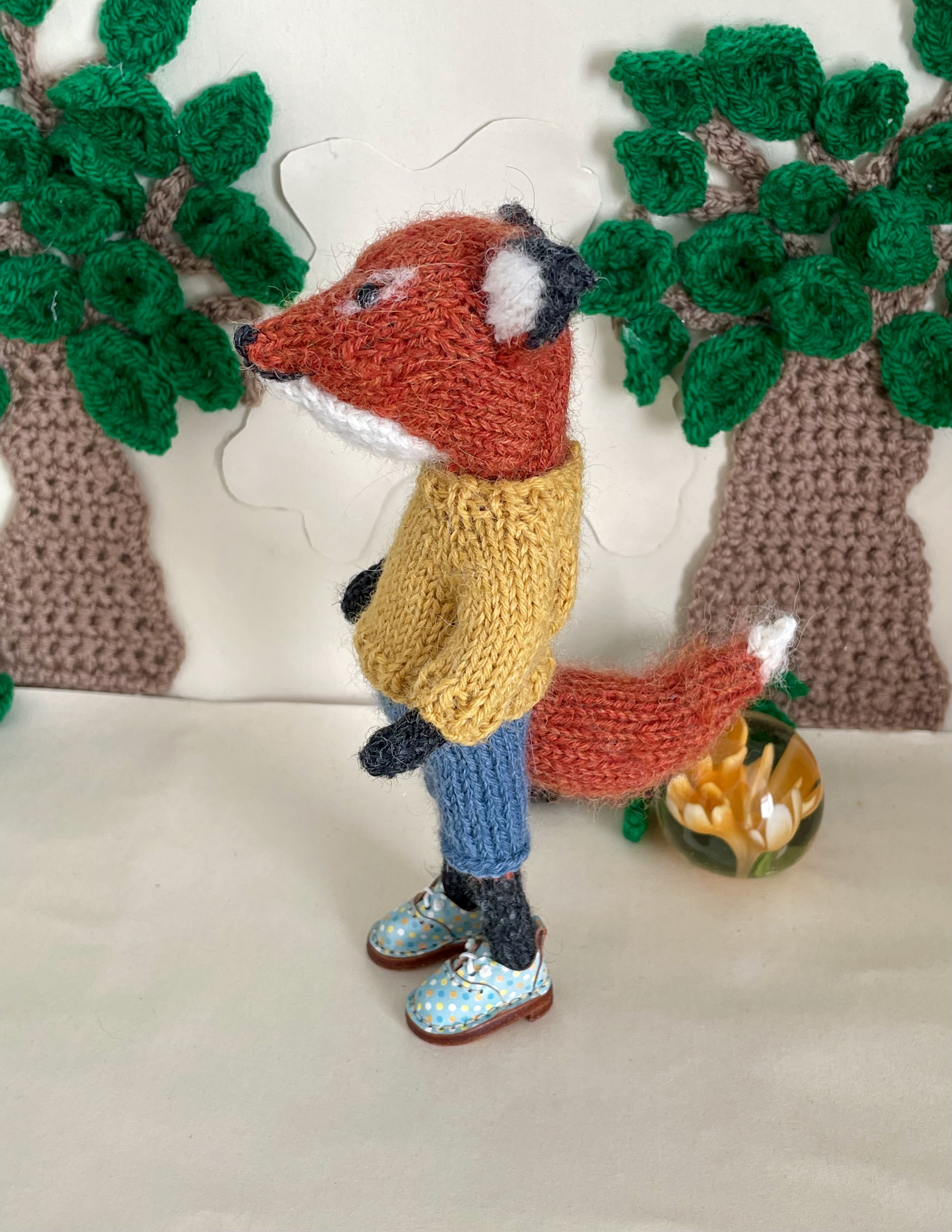 Rusty the little knitted Fox