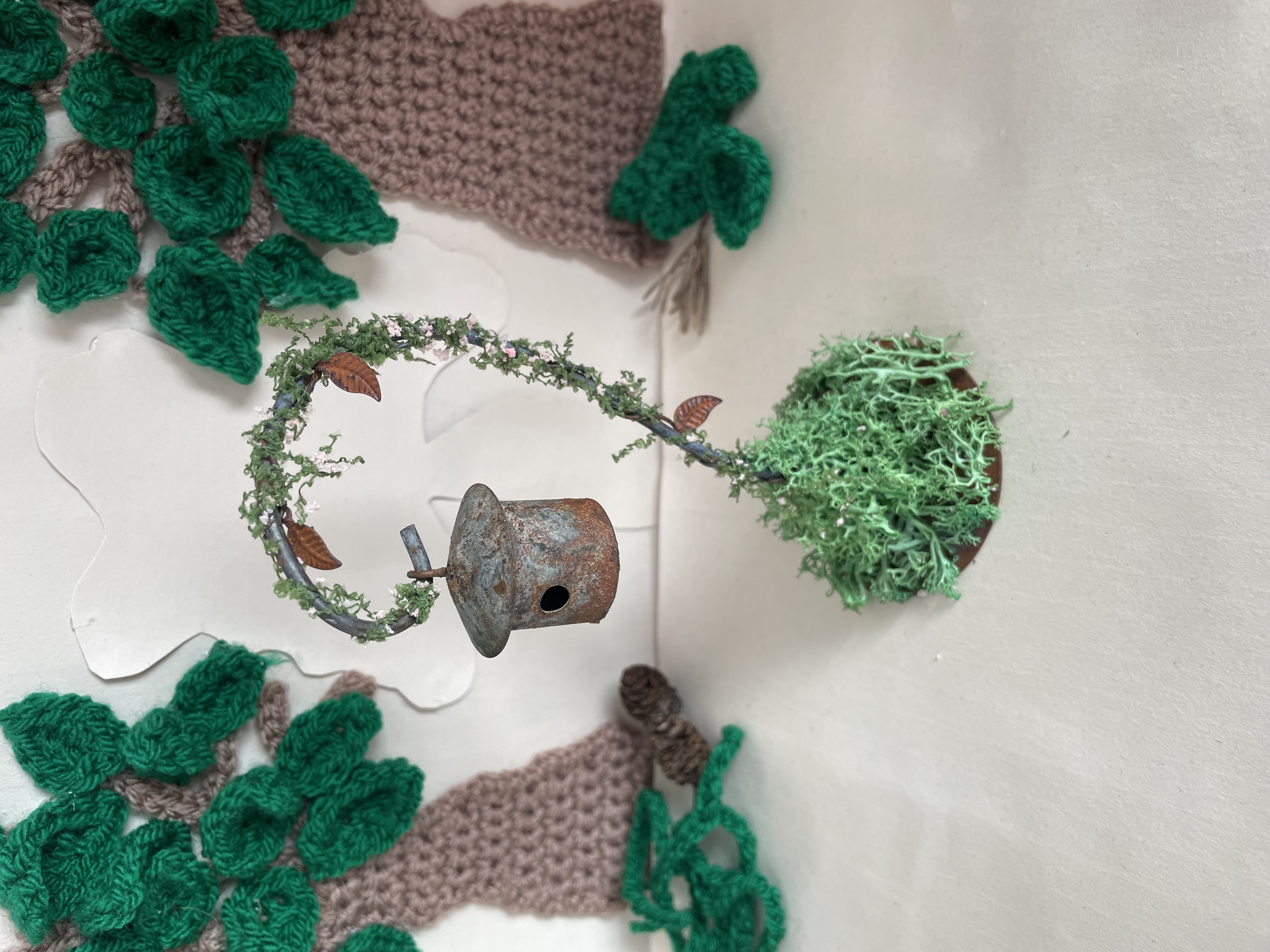 Little Galvanised birdhouse, Dollhouse birdhouse