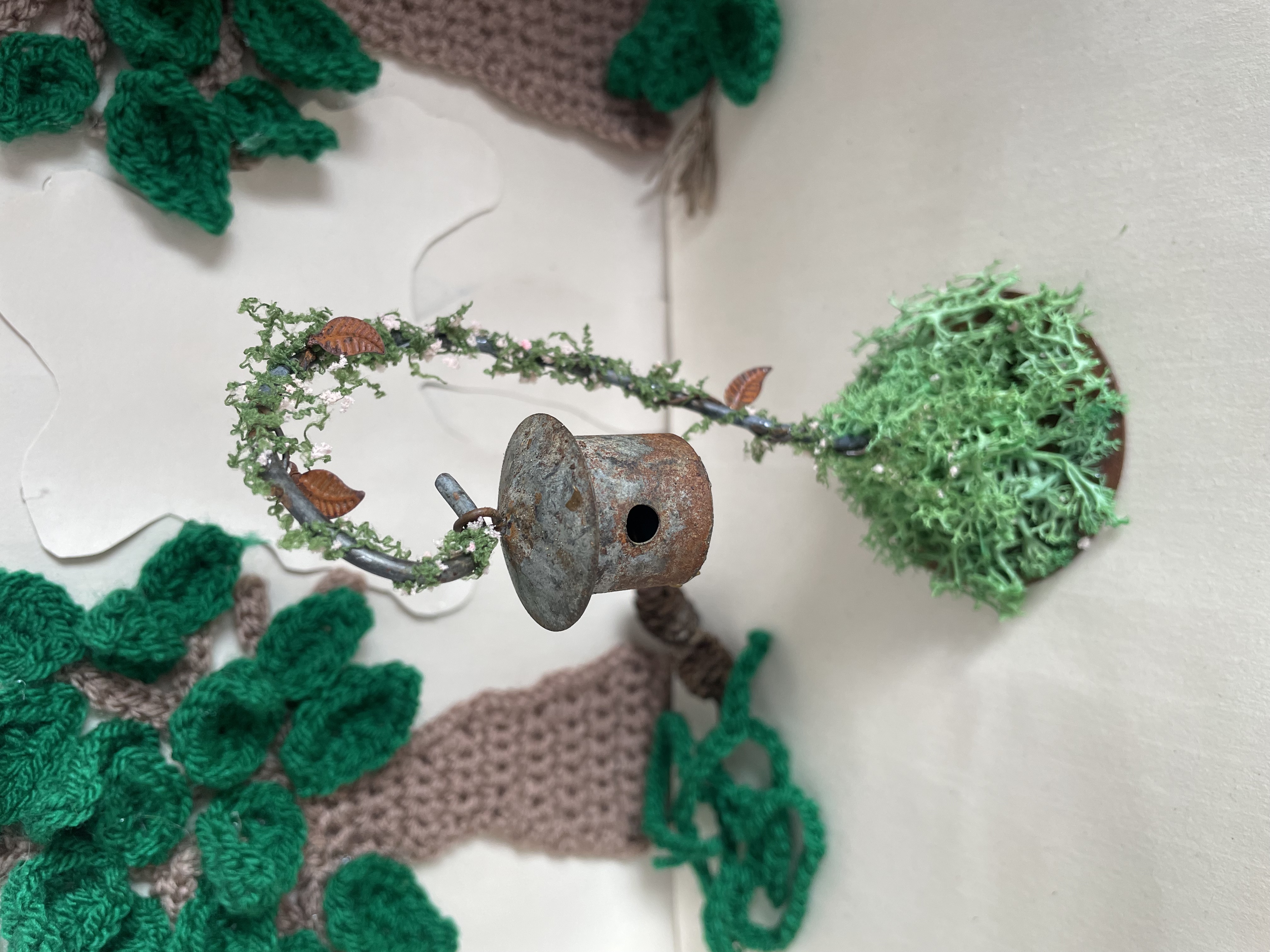 Little Galvanised birdhouse, Dollhouse birdhouse