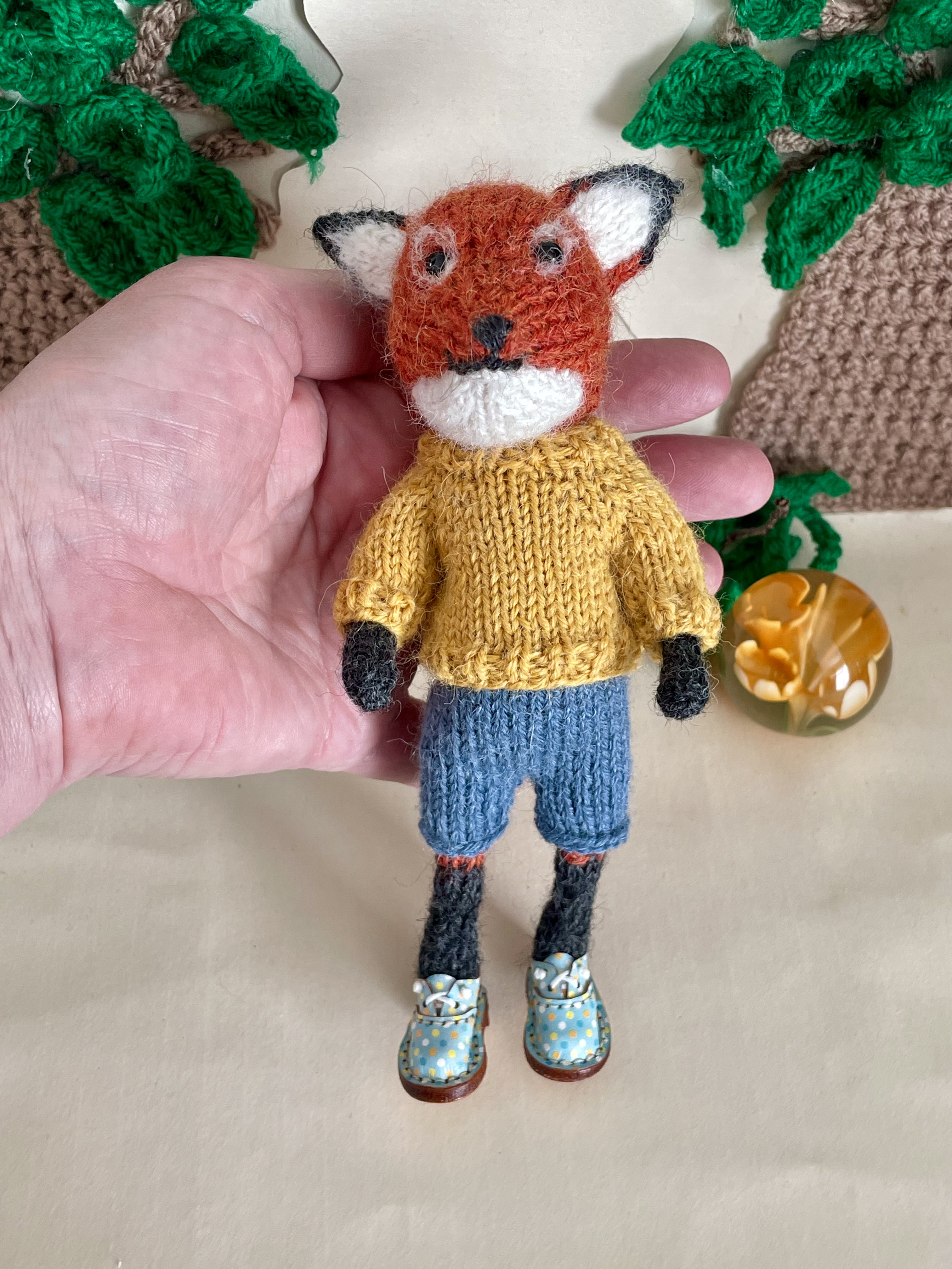 Rusty the little knitted Fox